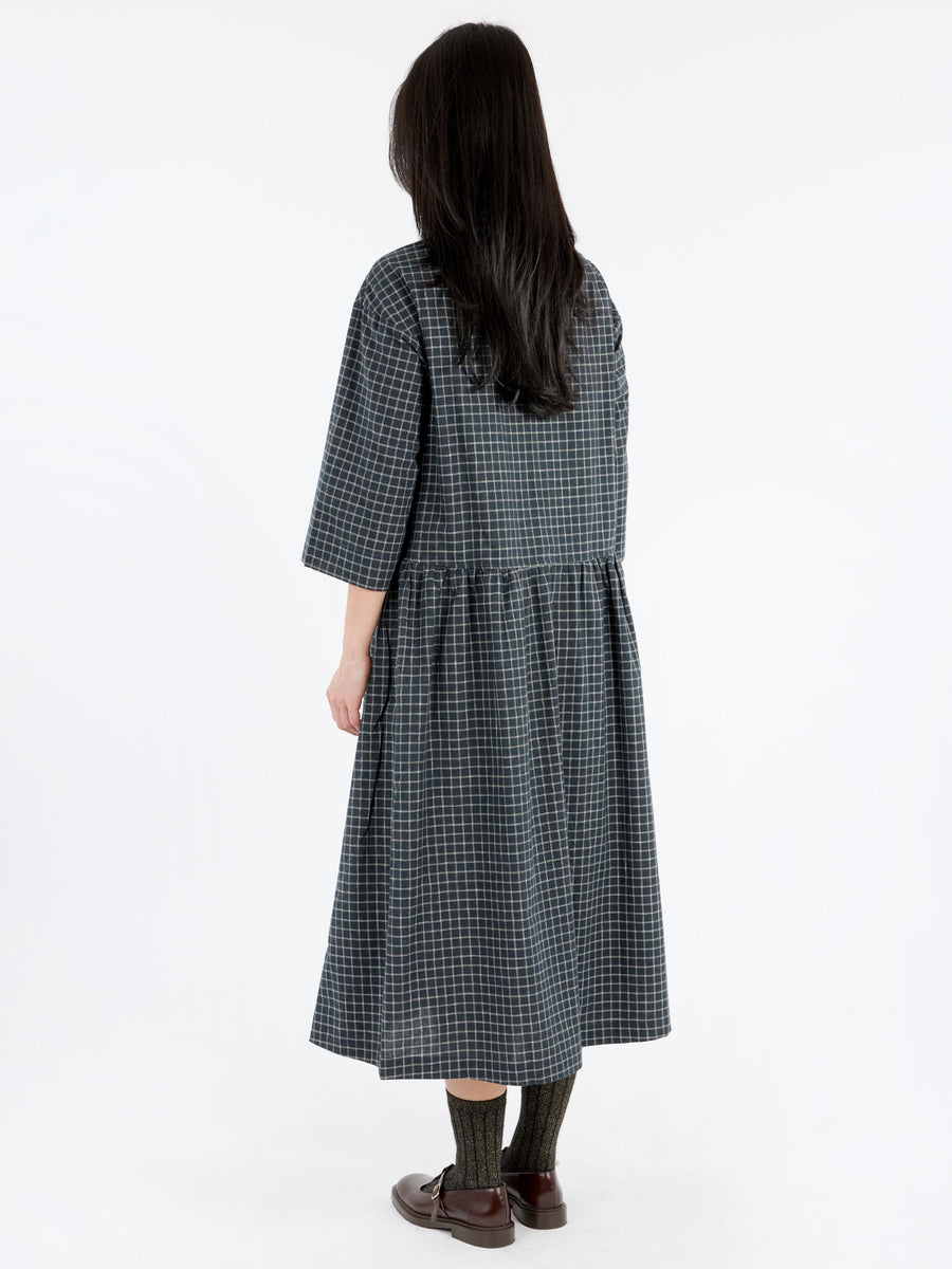 TOAST - Graph Check Shirt Dress in Slate – gravitypope