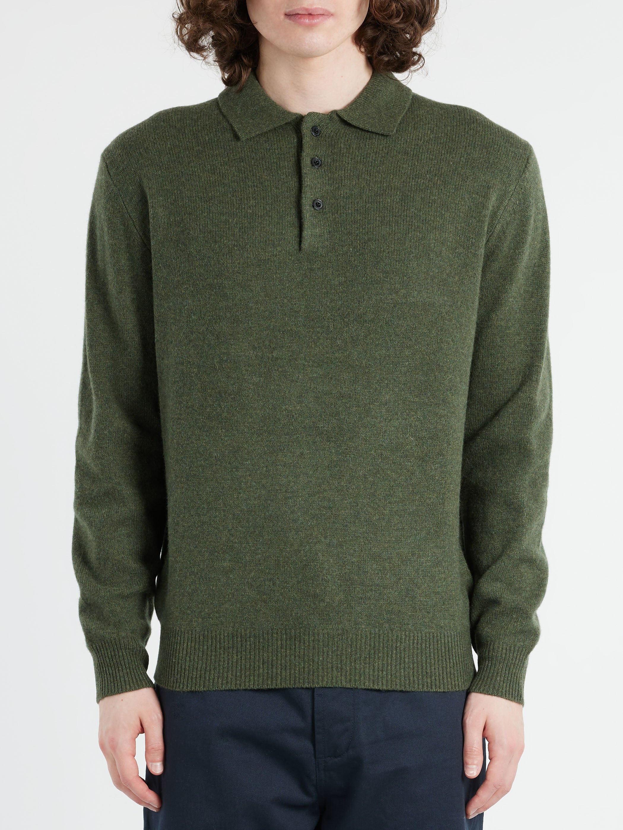 BEAMS PLUS - Knit Polo 9G in Green – gravitypope