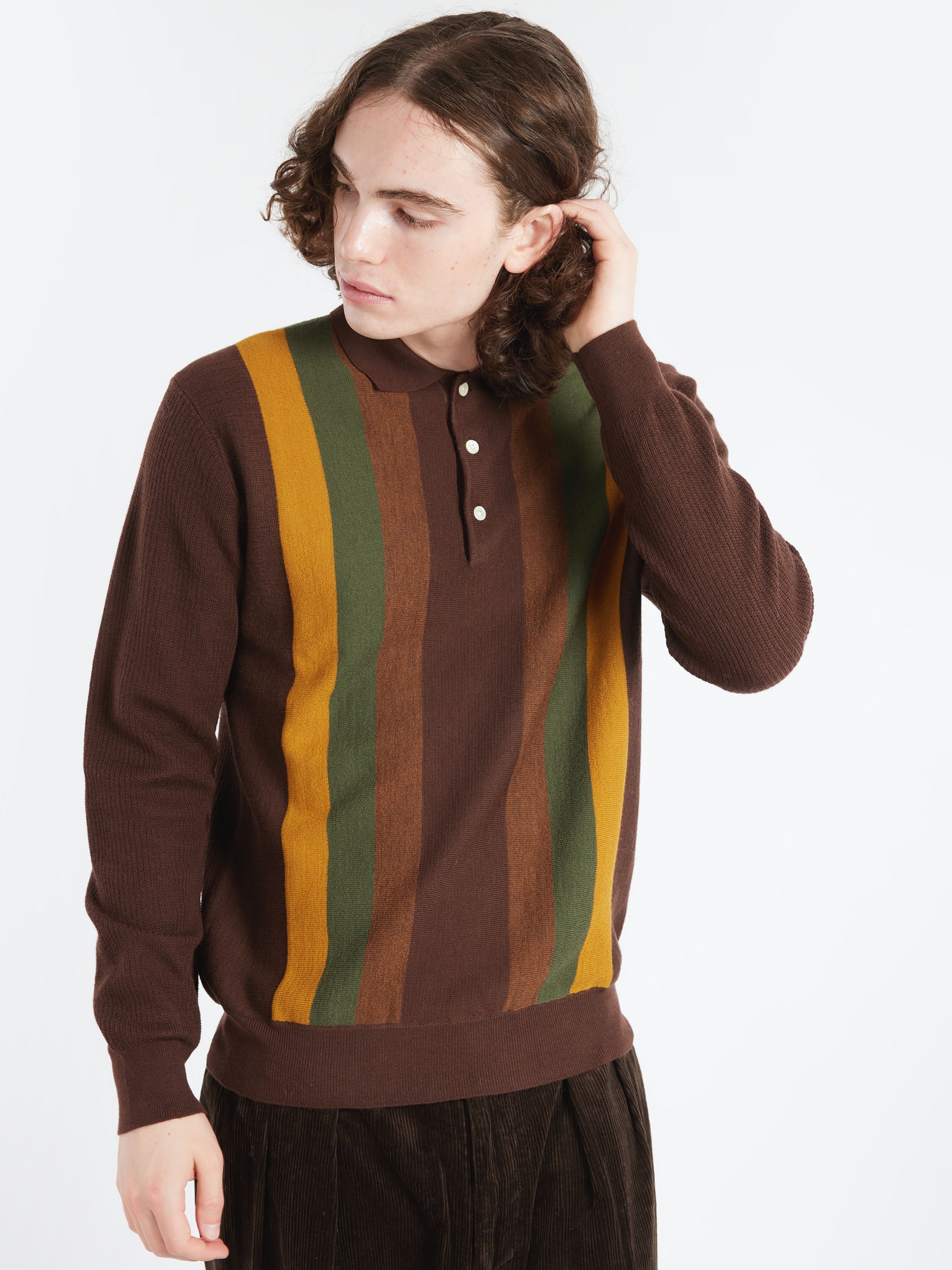 Stripe Knit Polo