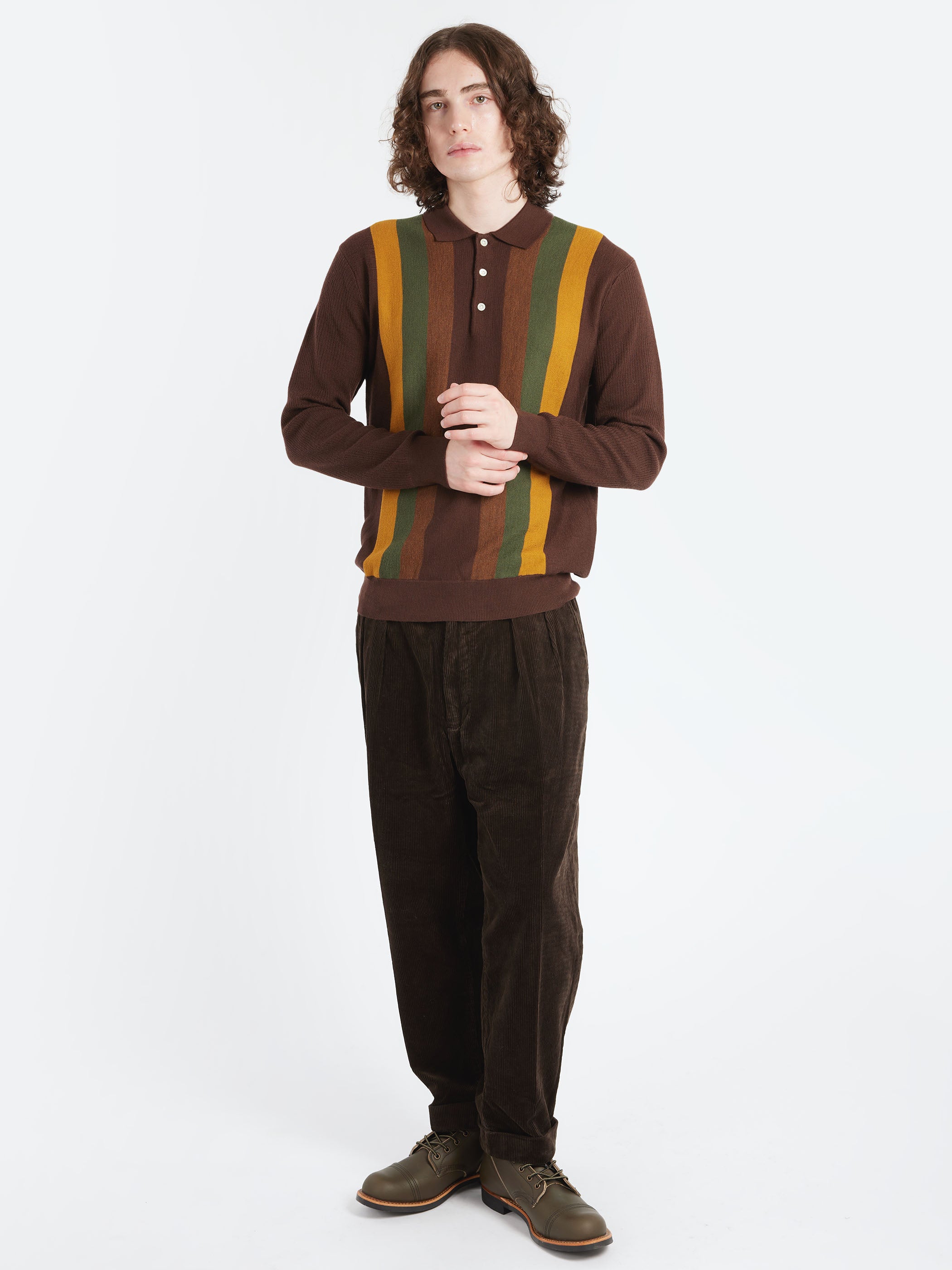Stripe Knit Polo