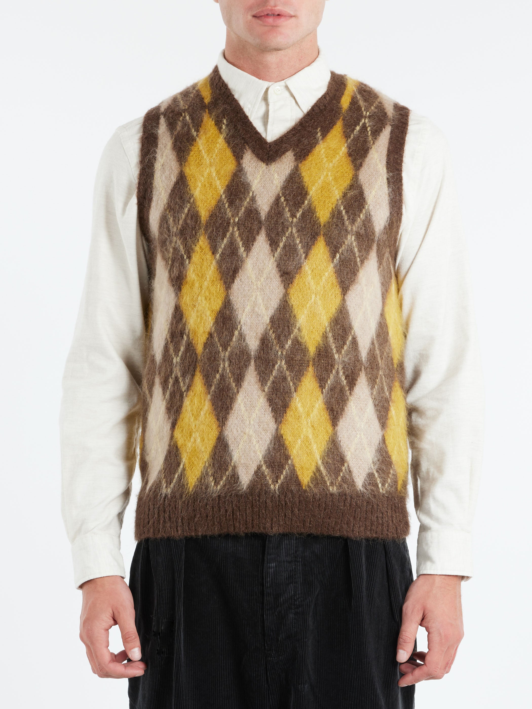 Mohair Argyle Vest