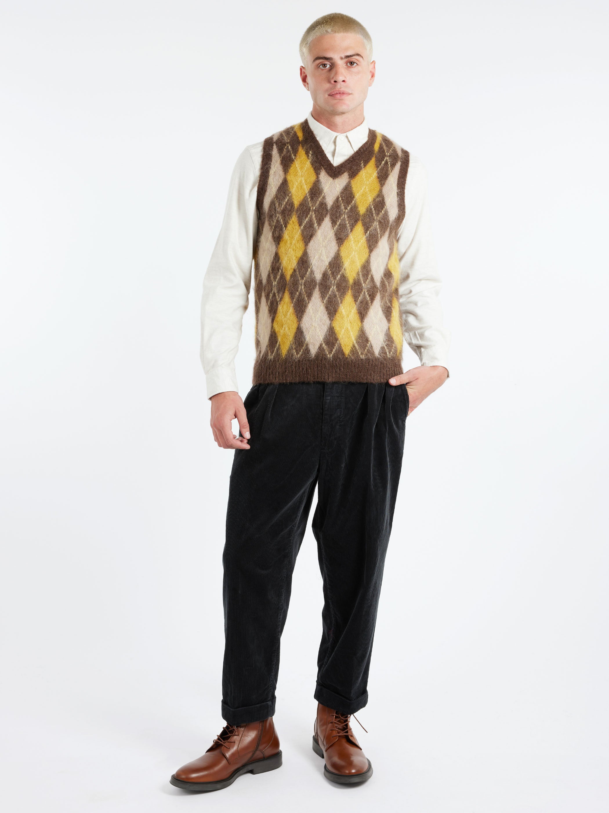 Mohair Argyle Vest