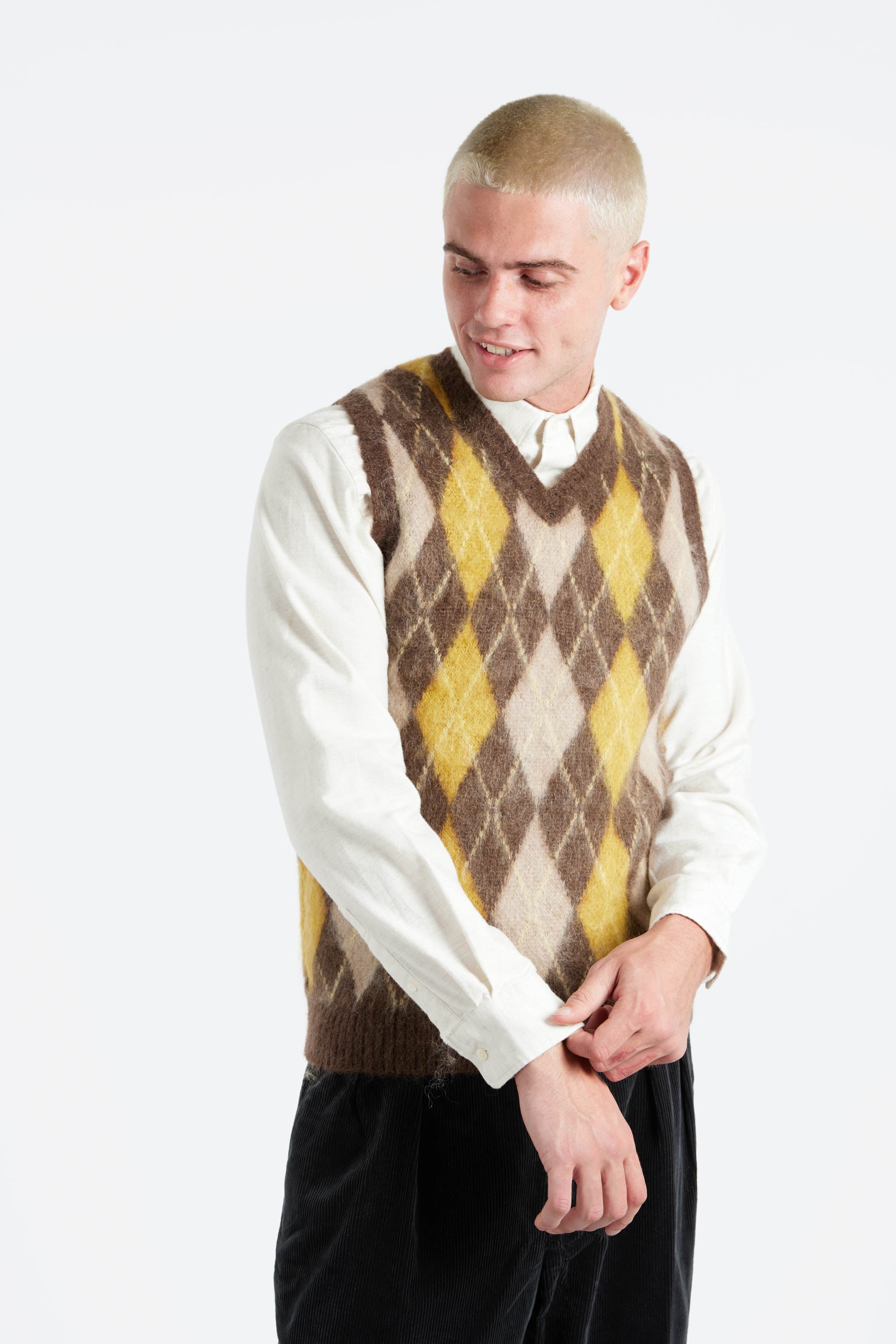 Mohair Argyle Vest