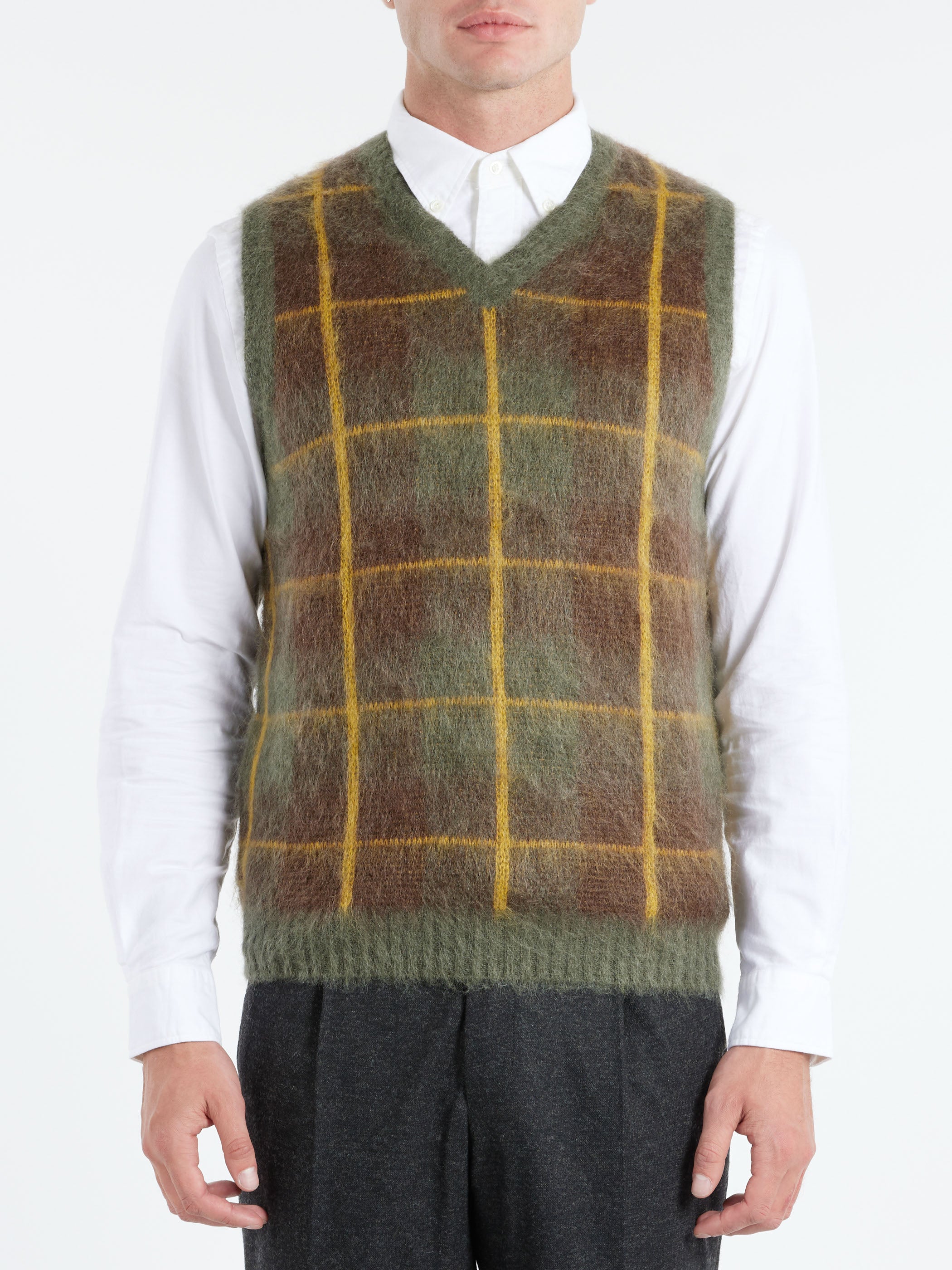 Mohair Check Vest