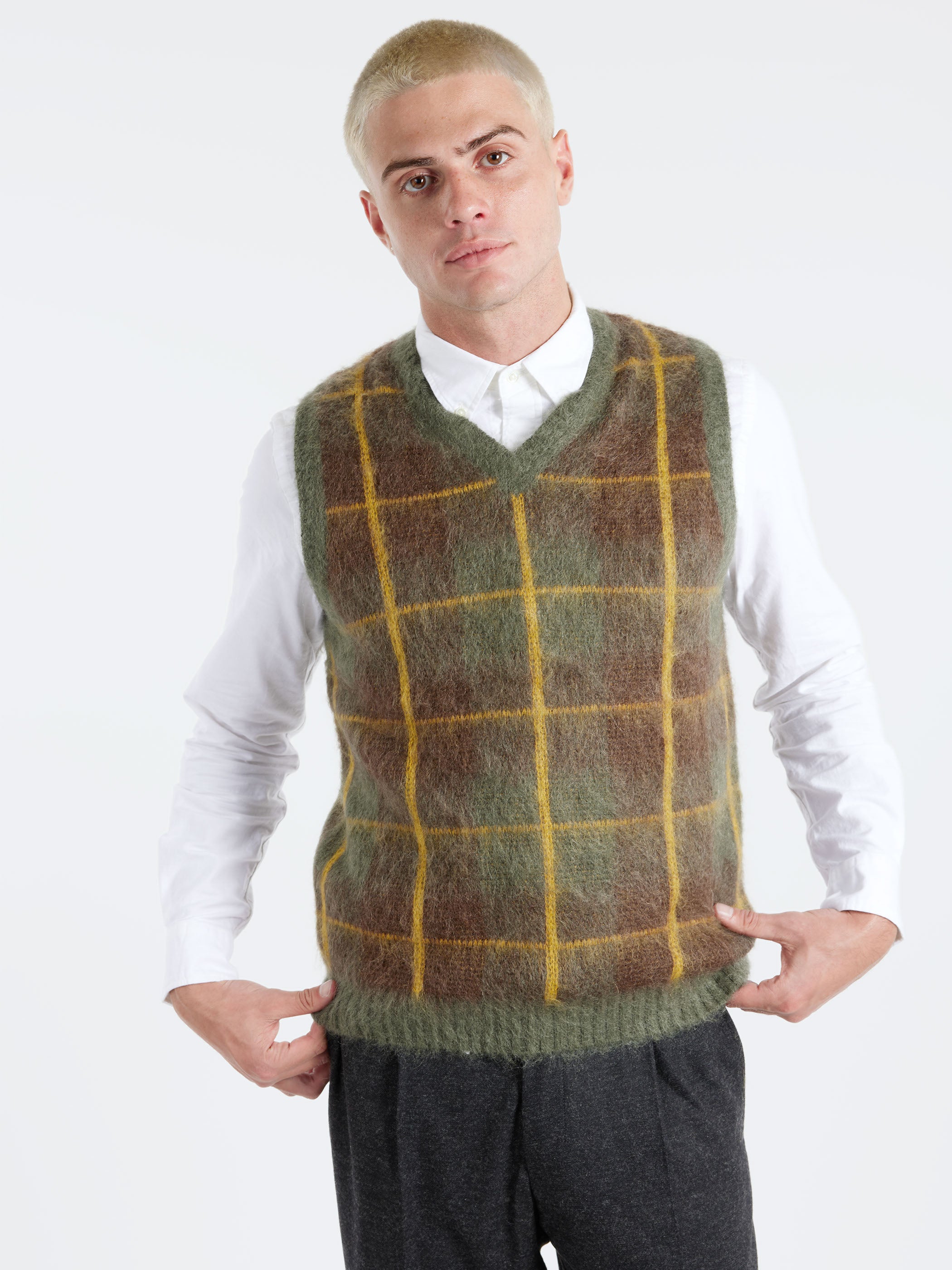 Mohair Check Vest