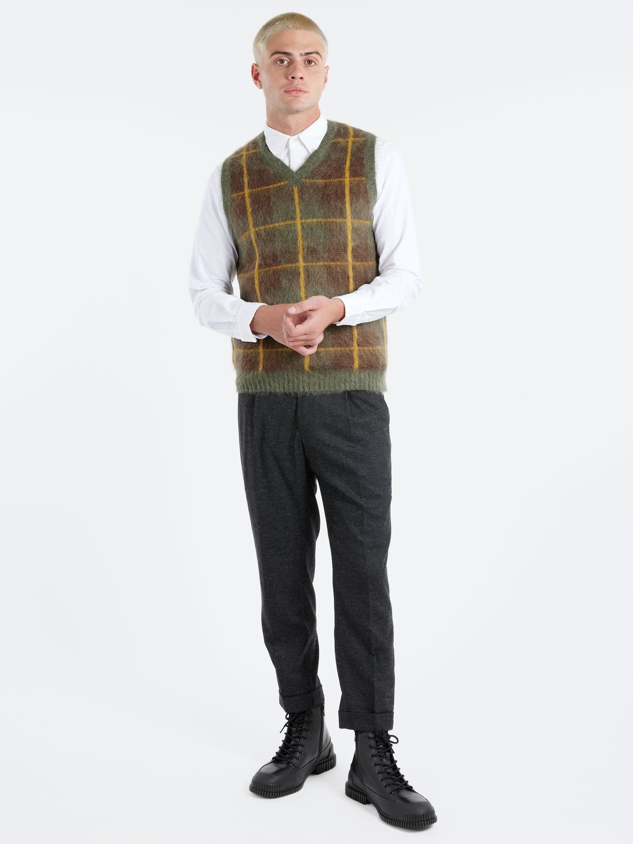 Mohair Check Vest