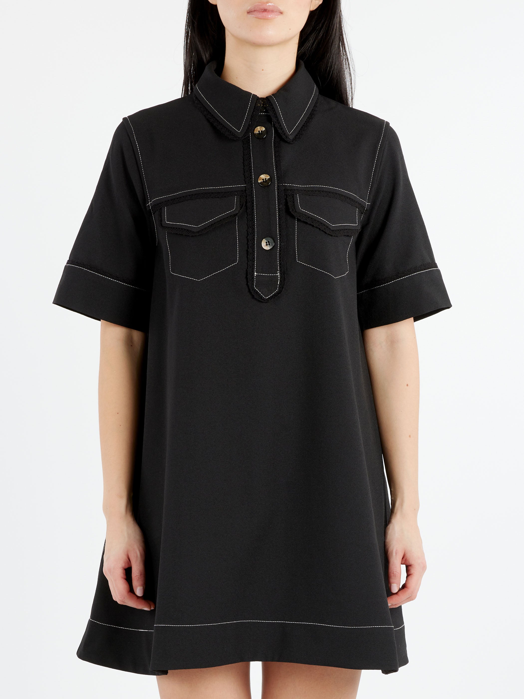 Crepe Mini Dress