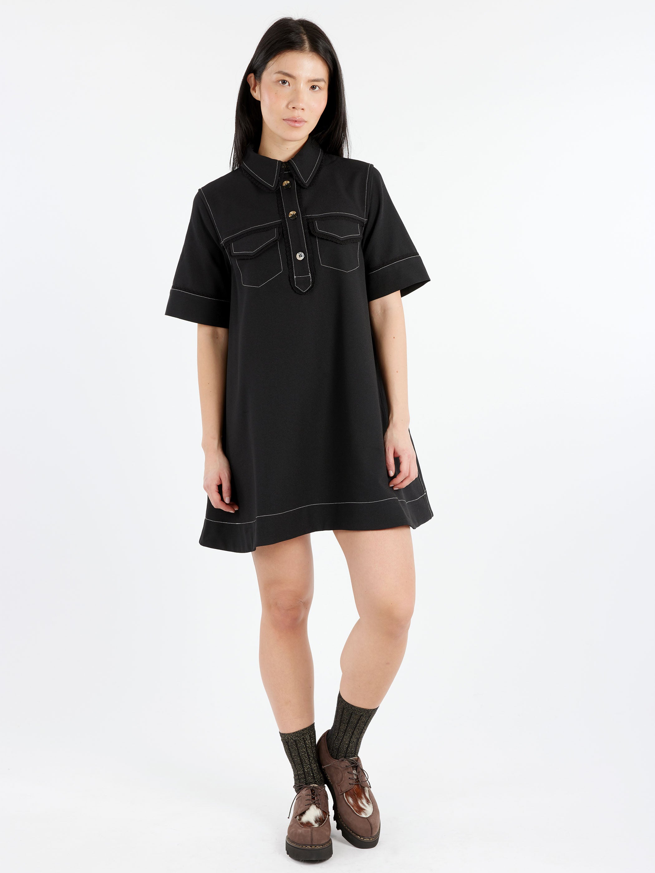 Crepe Mini Dress