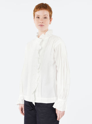 Nigel Cabourn Gathered Collar Blouse