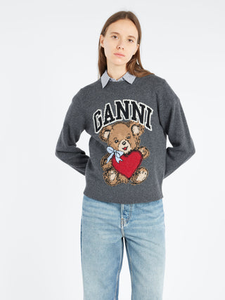 GANNI Graphic Bear Crewneck
