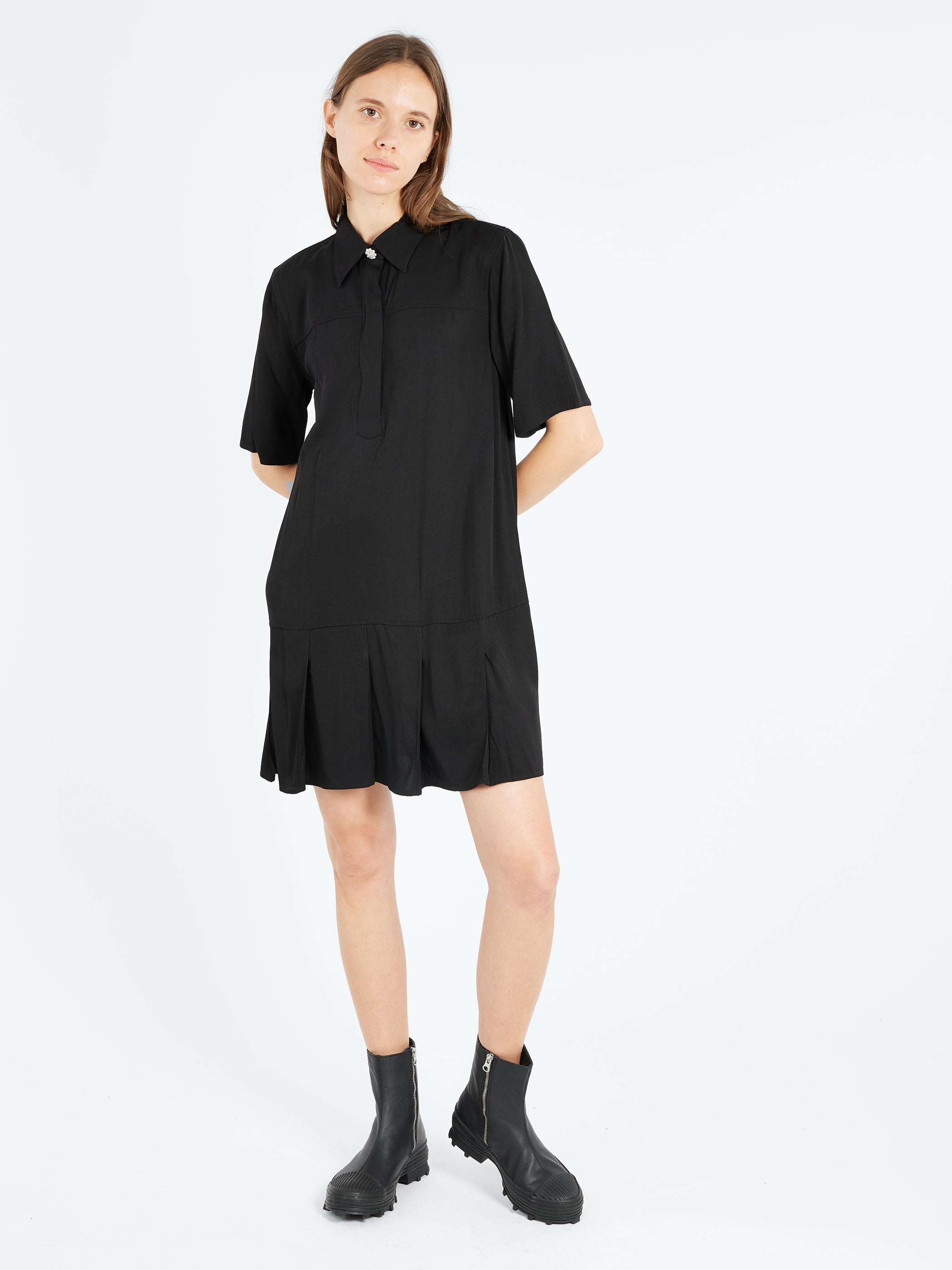 Viscose Twill Mini Dress