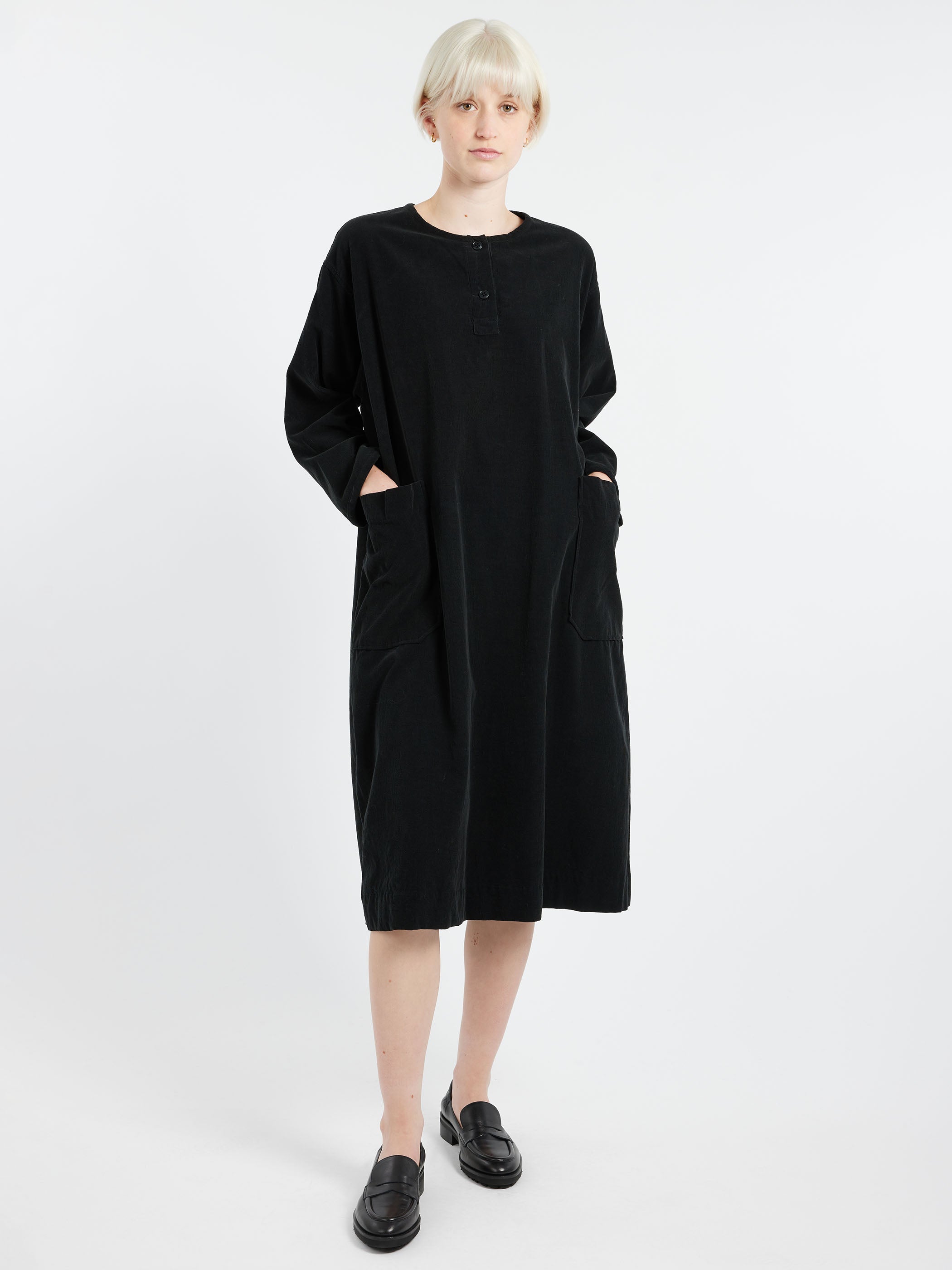 Corduroy Henley Dress