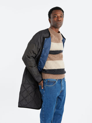 TAION Piping Crew Neck Long Down Coat