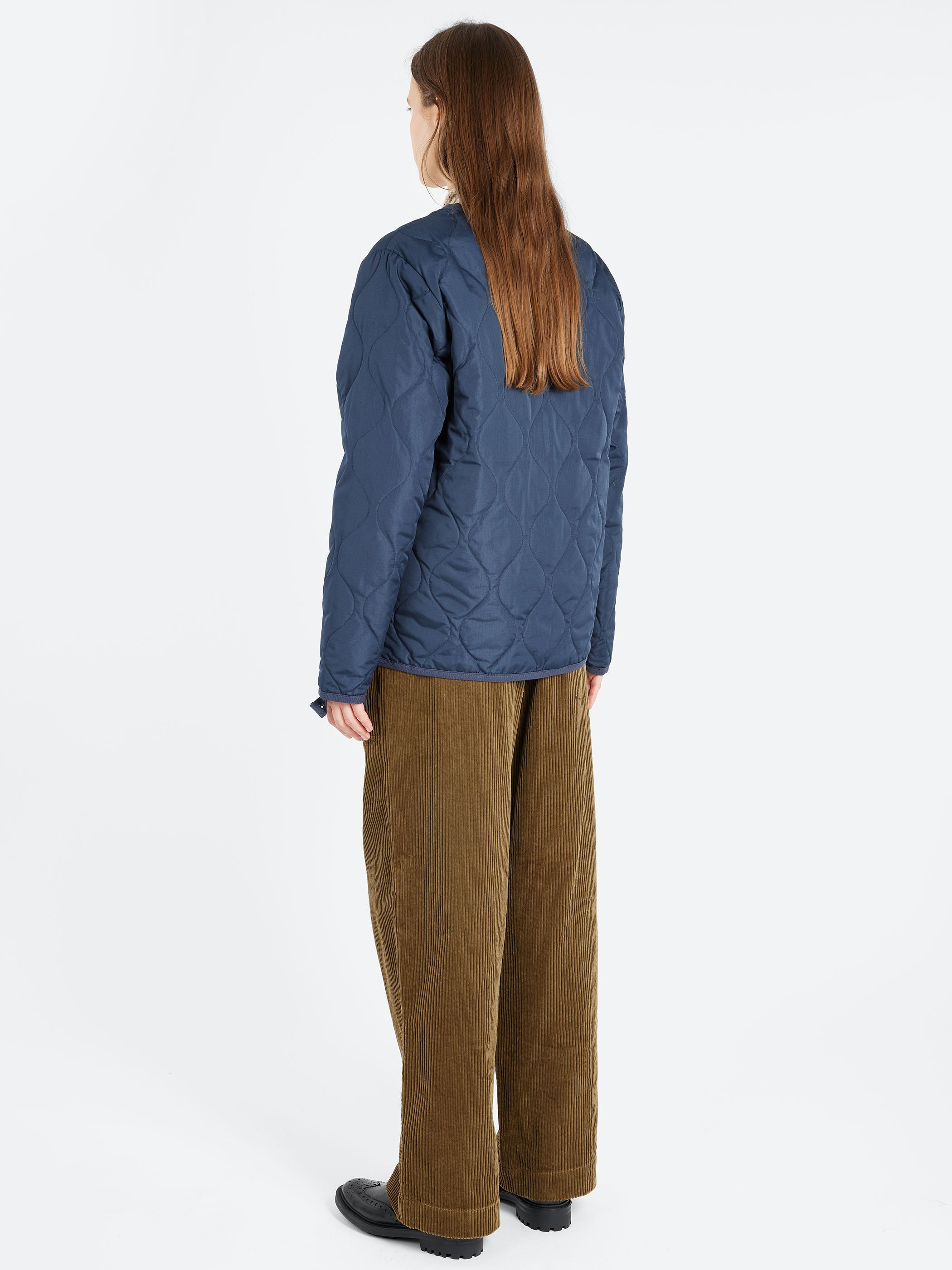 Military Zip V-Neck Down Jacket