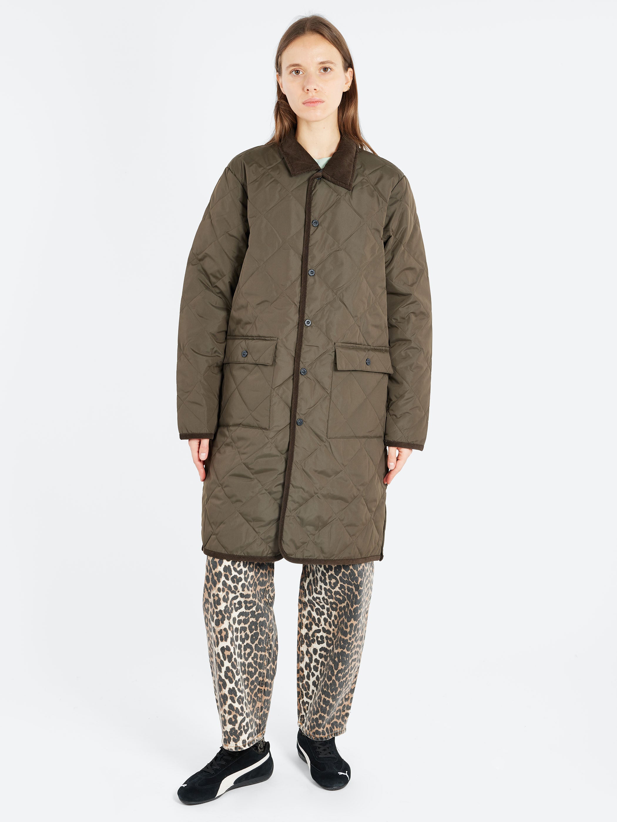 Piping Long Down Coat