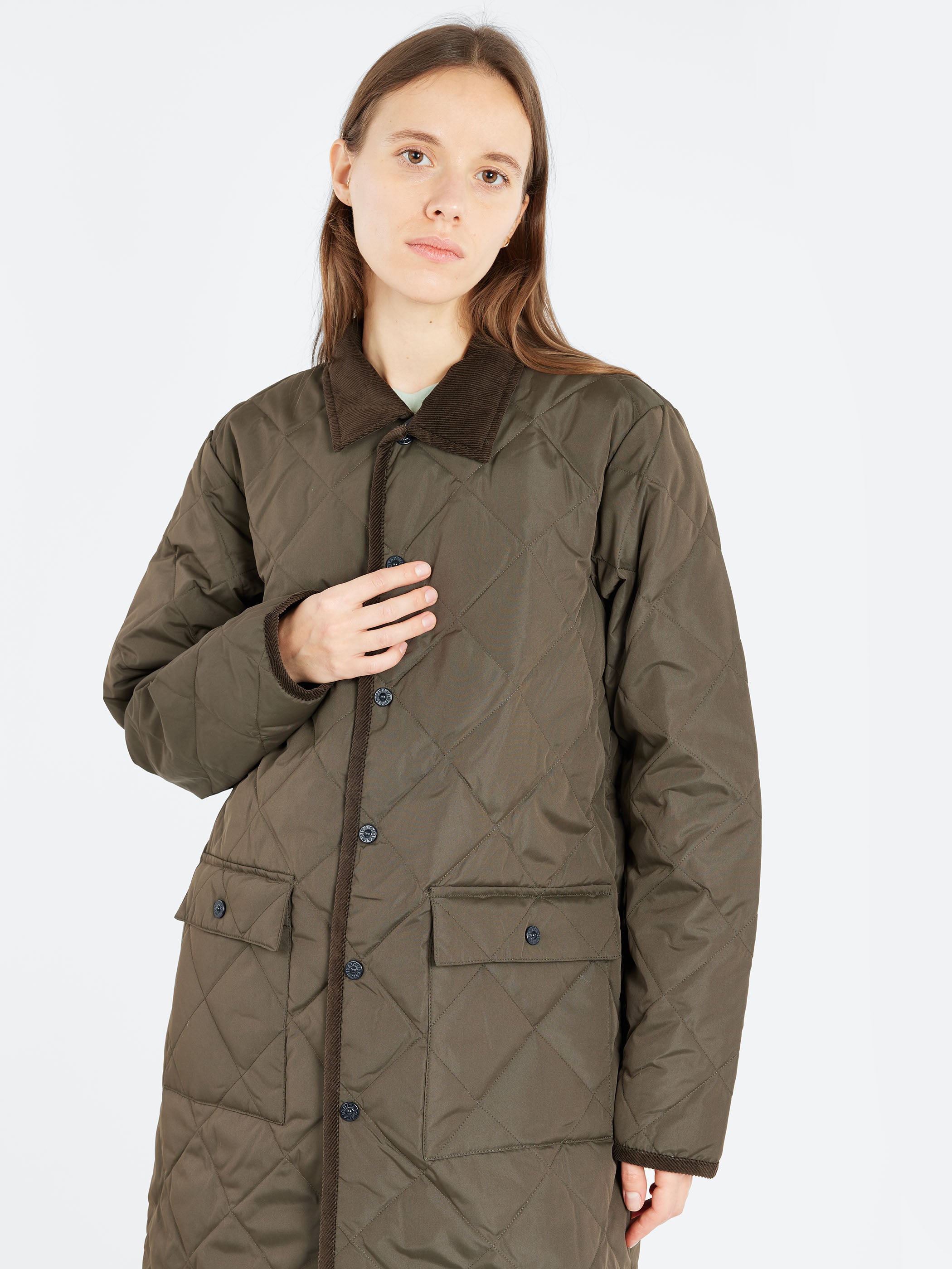 Piping Long Down Coat