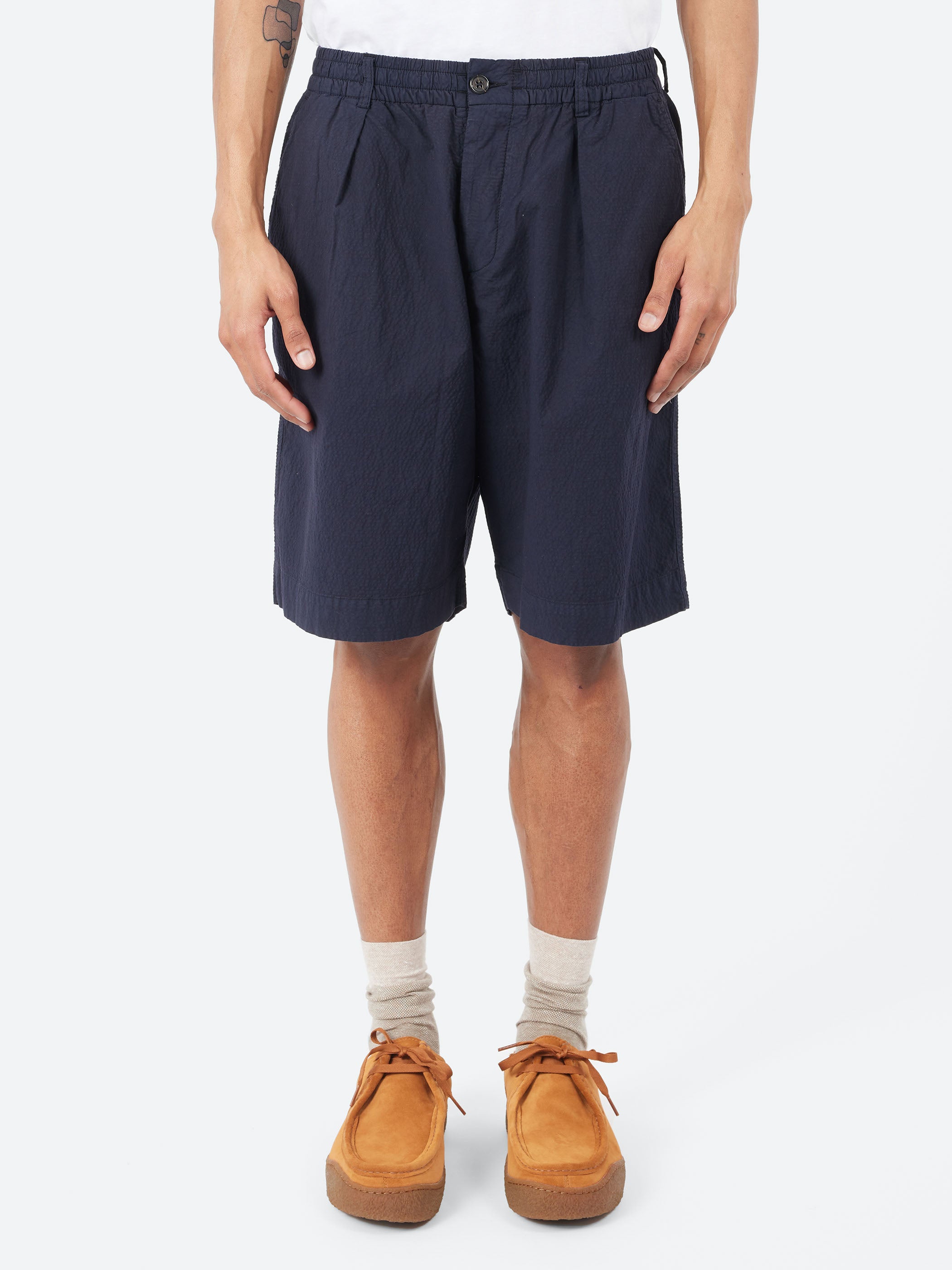 Pleated Track Shorts