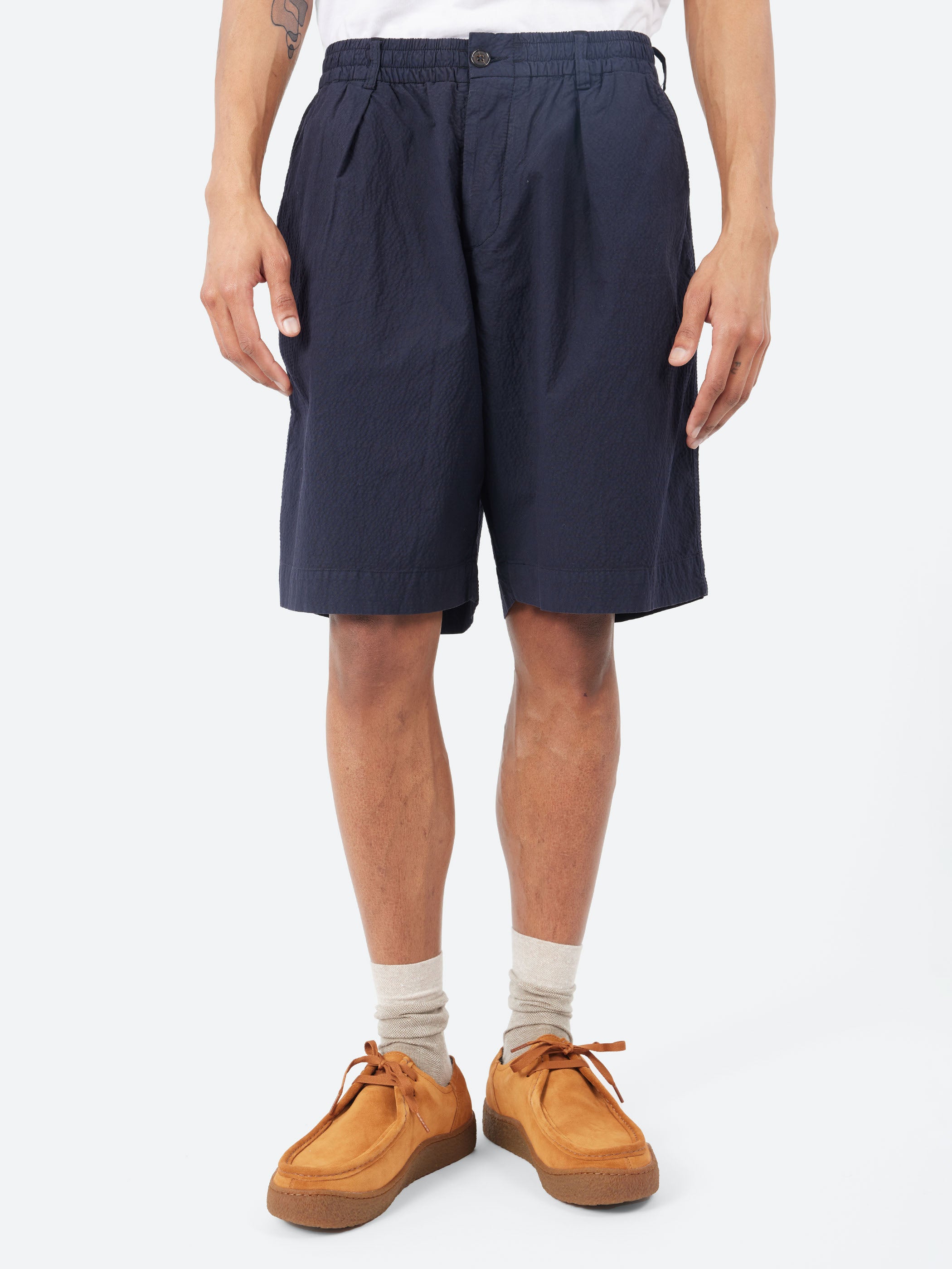 Pleated Track Shorts