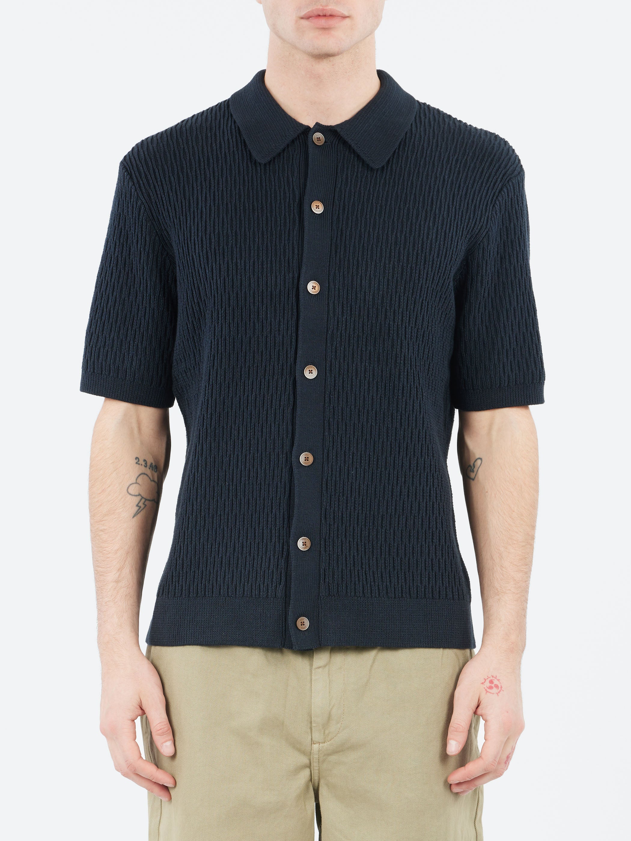 Tellaro Honeycomb Knitted Cotton Polo Shirt