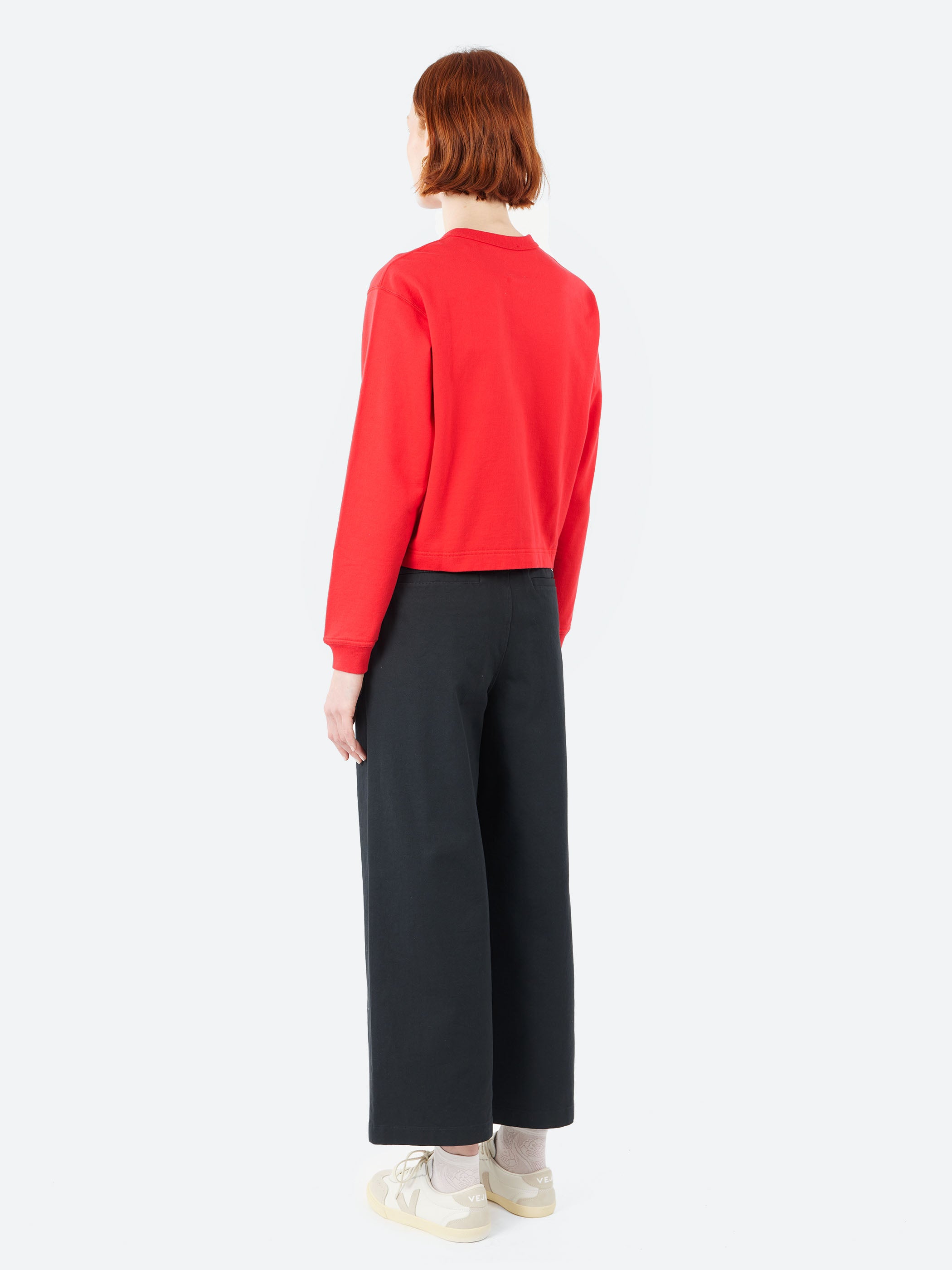 Women's Cotton Terry Crew Neck Cardigan