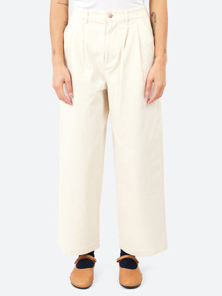 Danton Women's Stretch Twill 2 Tuck Wide Pants