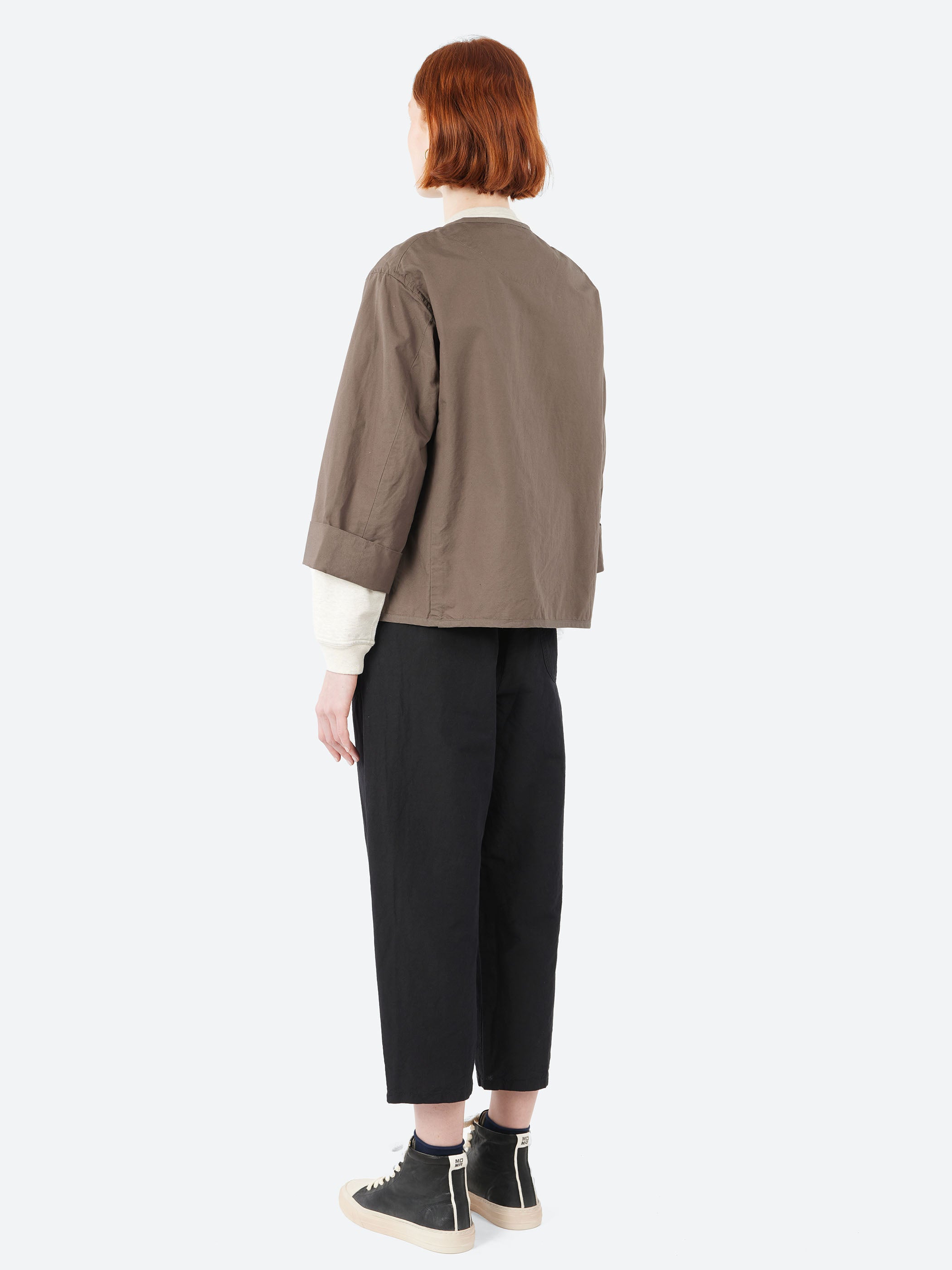Downproof Collarless Short Jacket