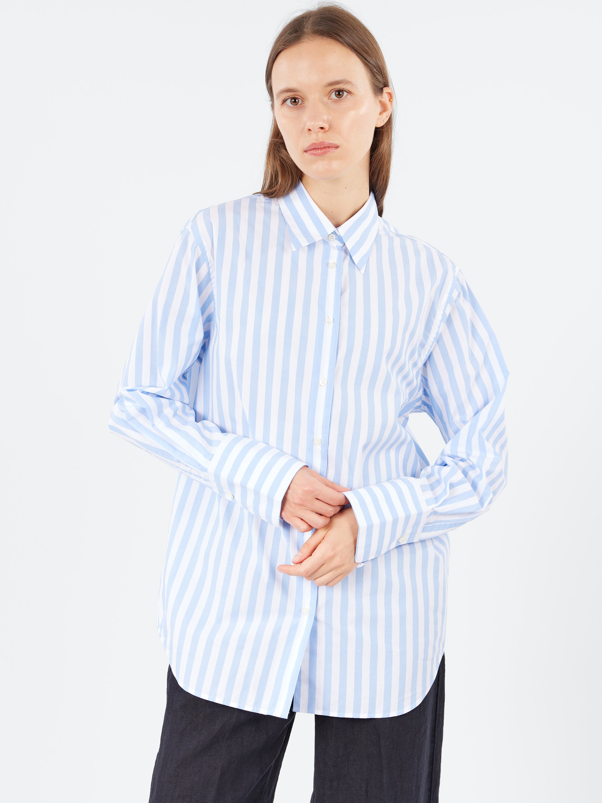 Vertical Striped Poplin Shirt