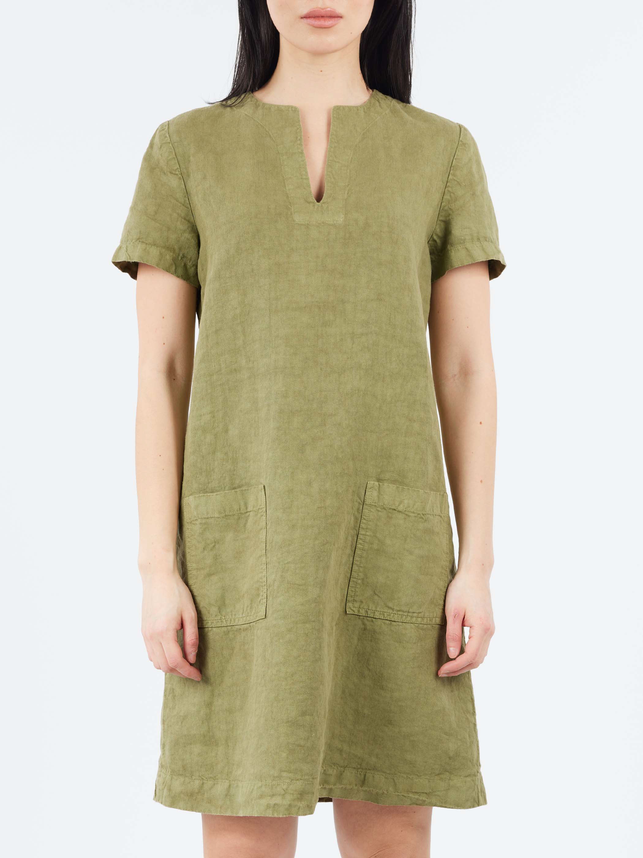 Slub Linen Short Dress