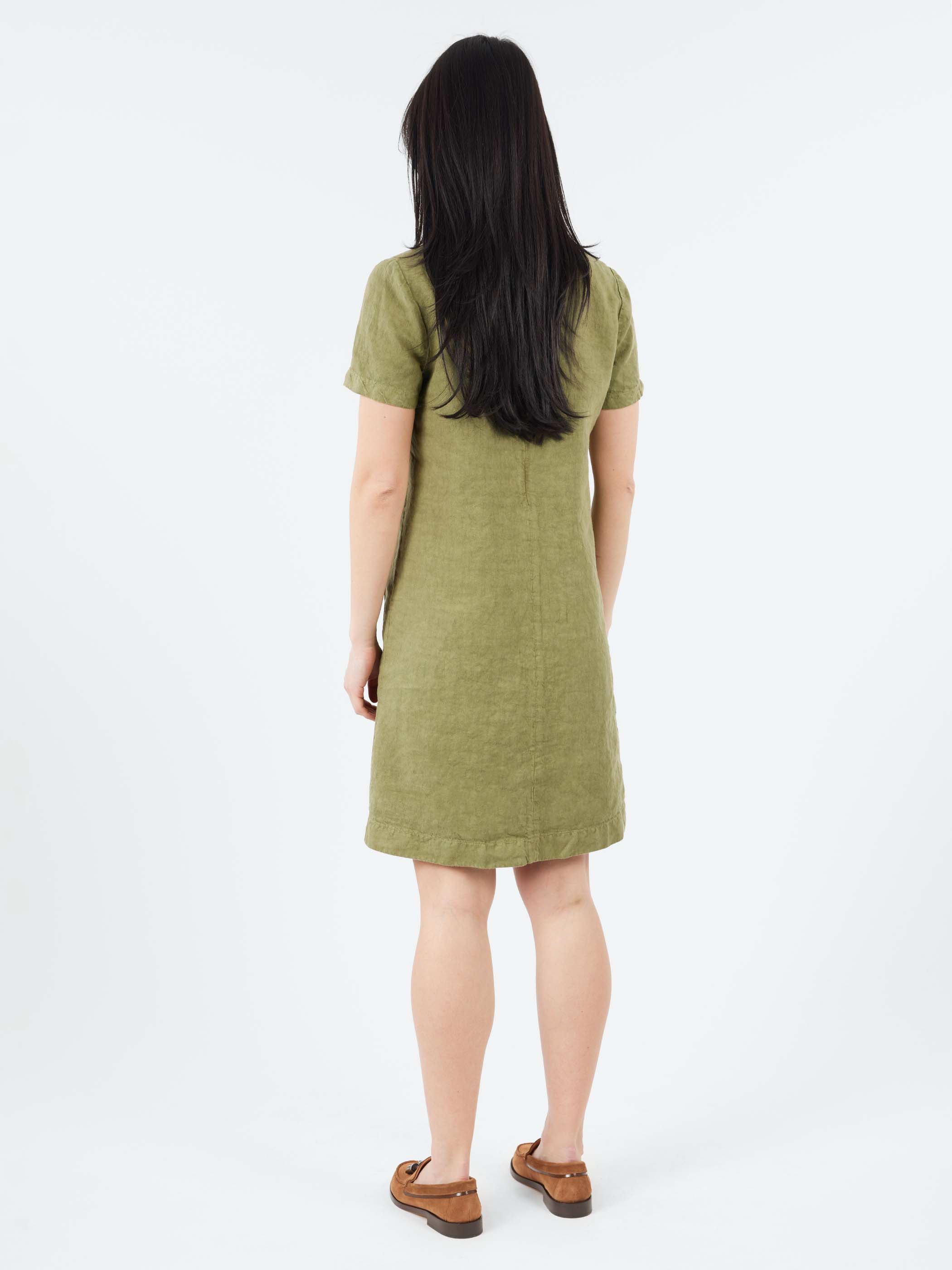 Slub Linen Short Dress