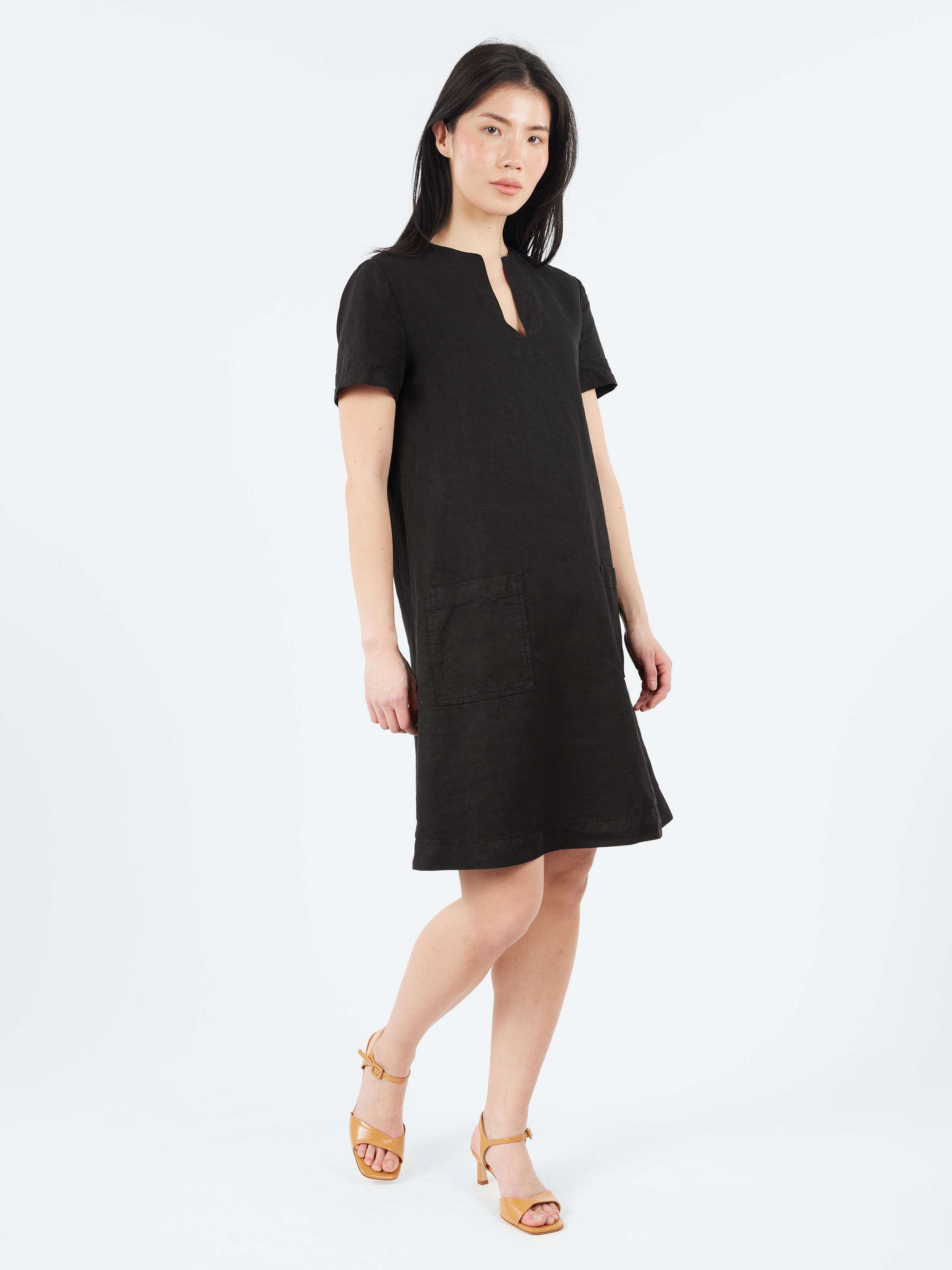 Slub Linen Short Dress