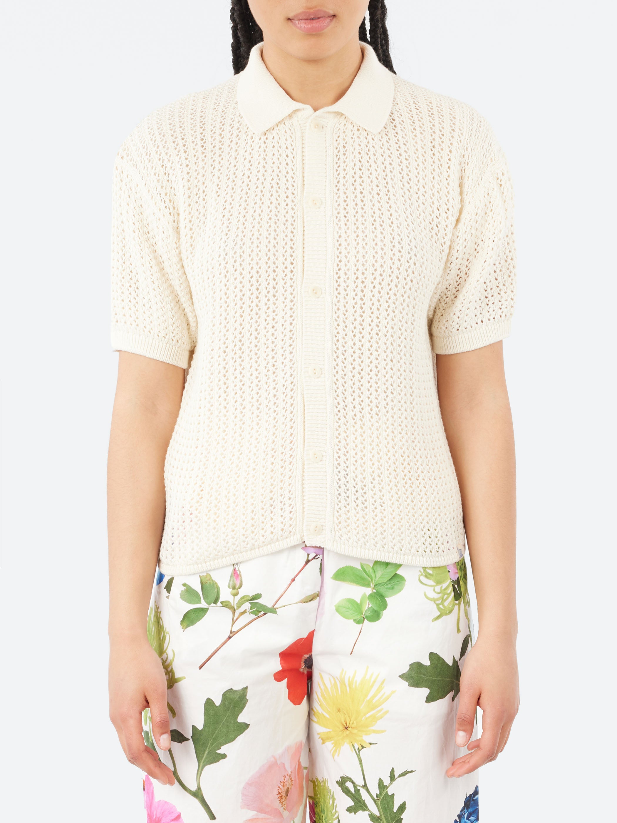 KNIT02 Crochet Knit Shirt