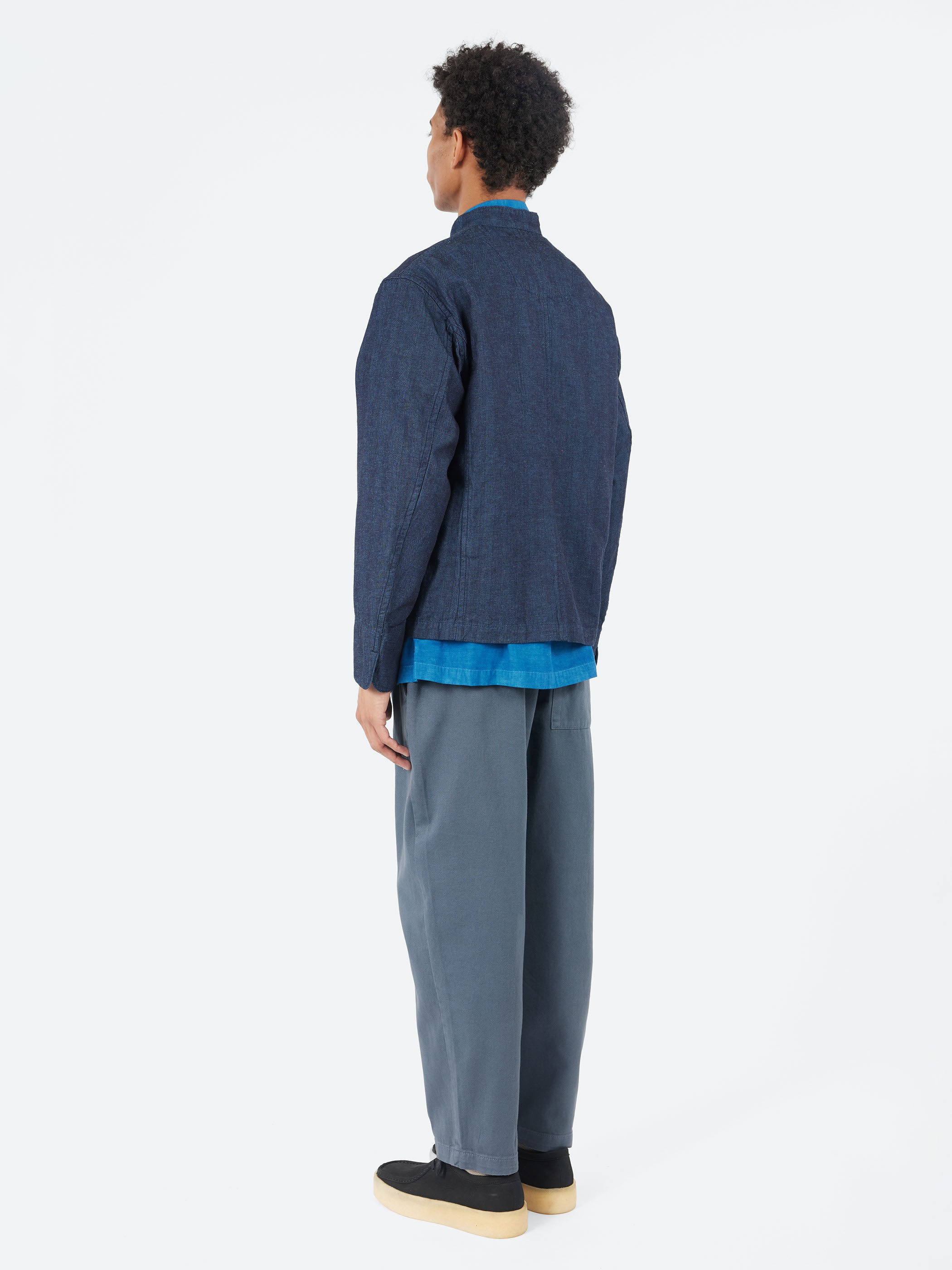 Herringbone Stand-Up Collar Jacket