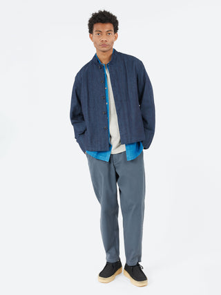 Blue Blue Japan Herringbone Stand-Up Collar Jacket