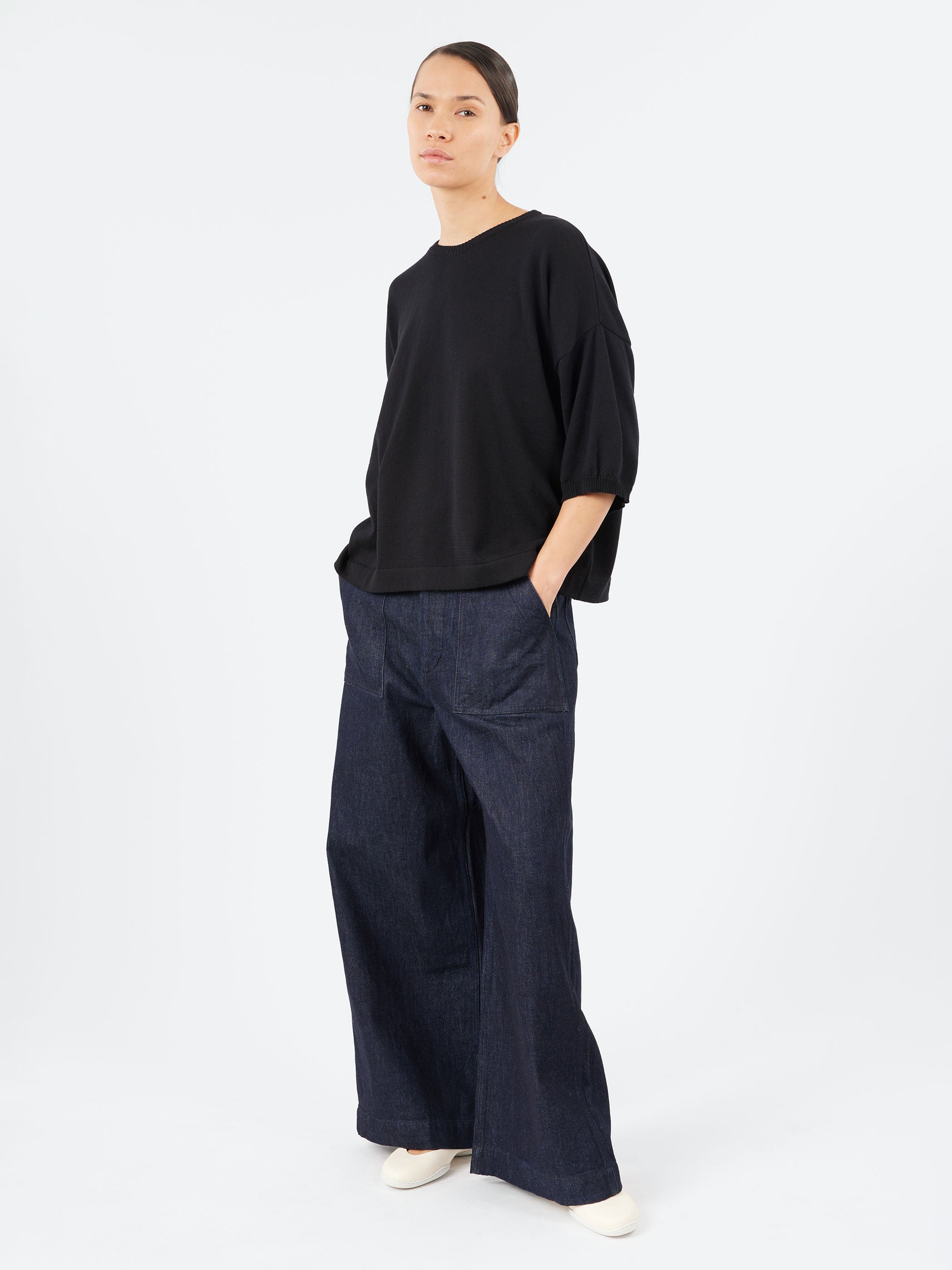 YPK035 Half Sleeve Crewneck