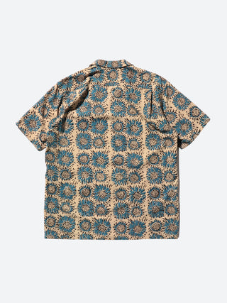 BEAMS PLUS Open Collar Sunflower Block Print Shirt