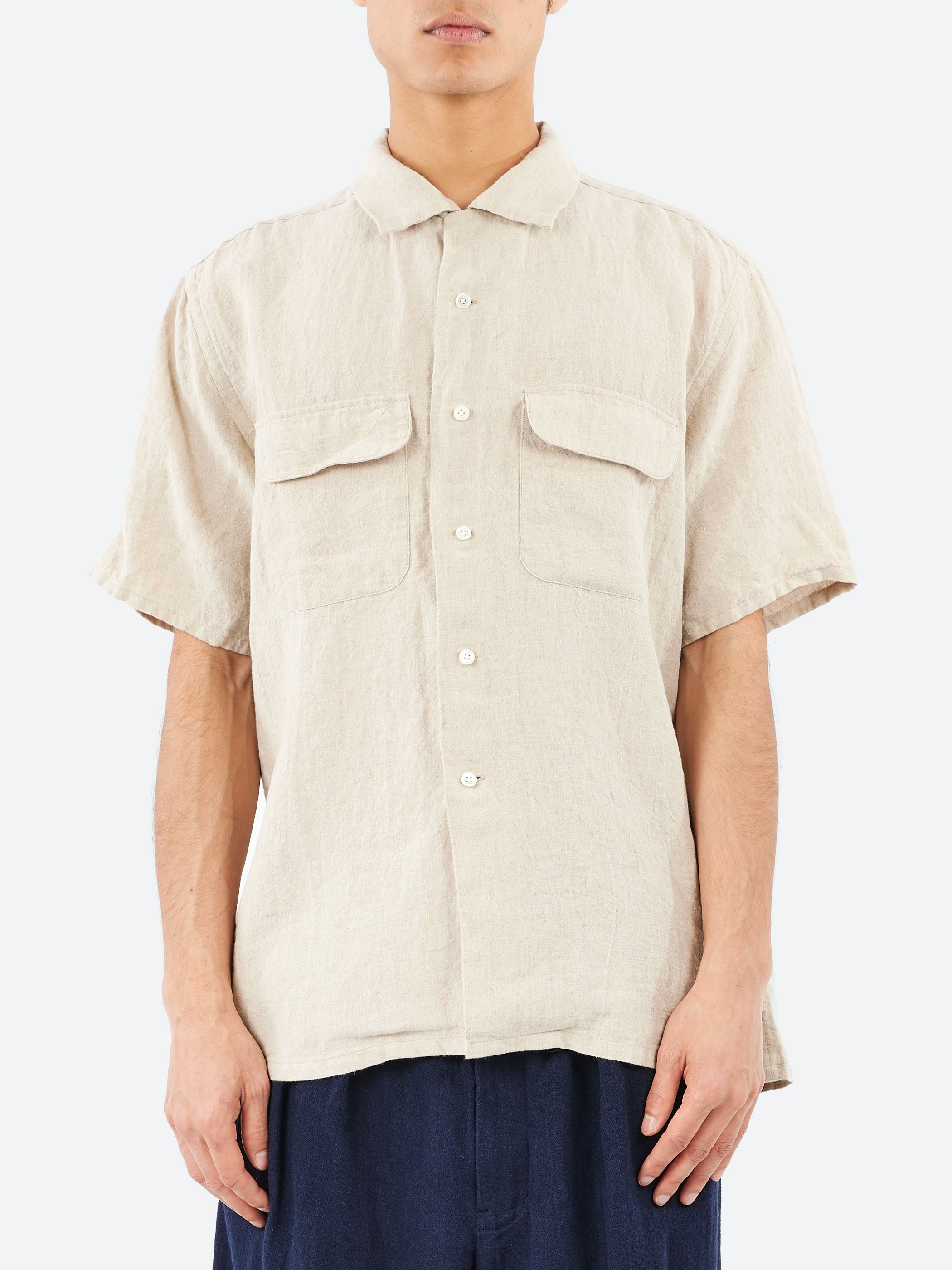 Open Collar Short Sleeve Shirt