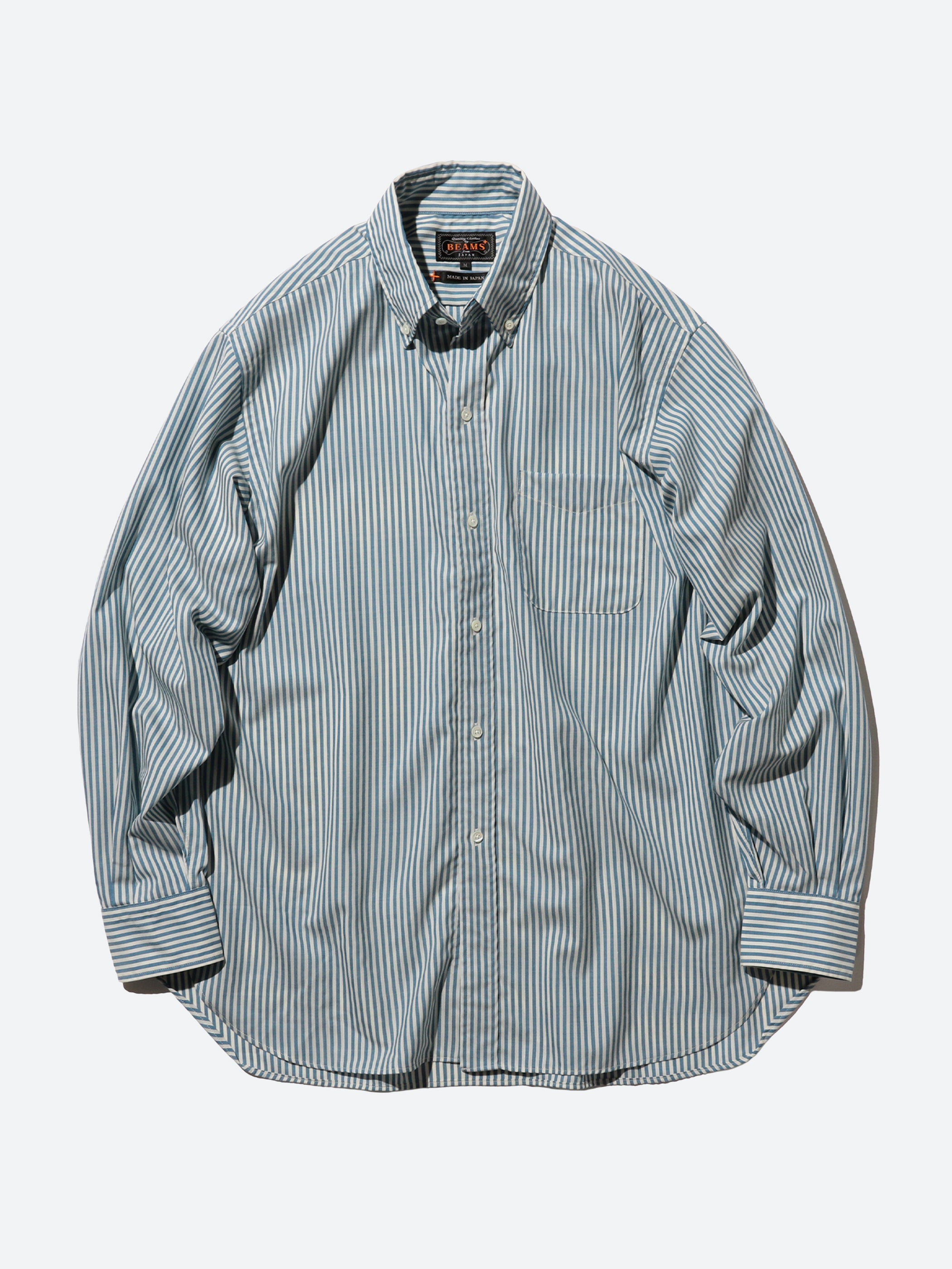 Classic Fit Wool Stripe Button Down Shirt