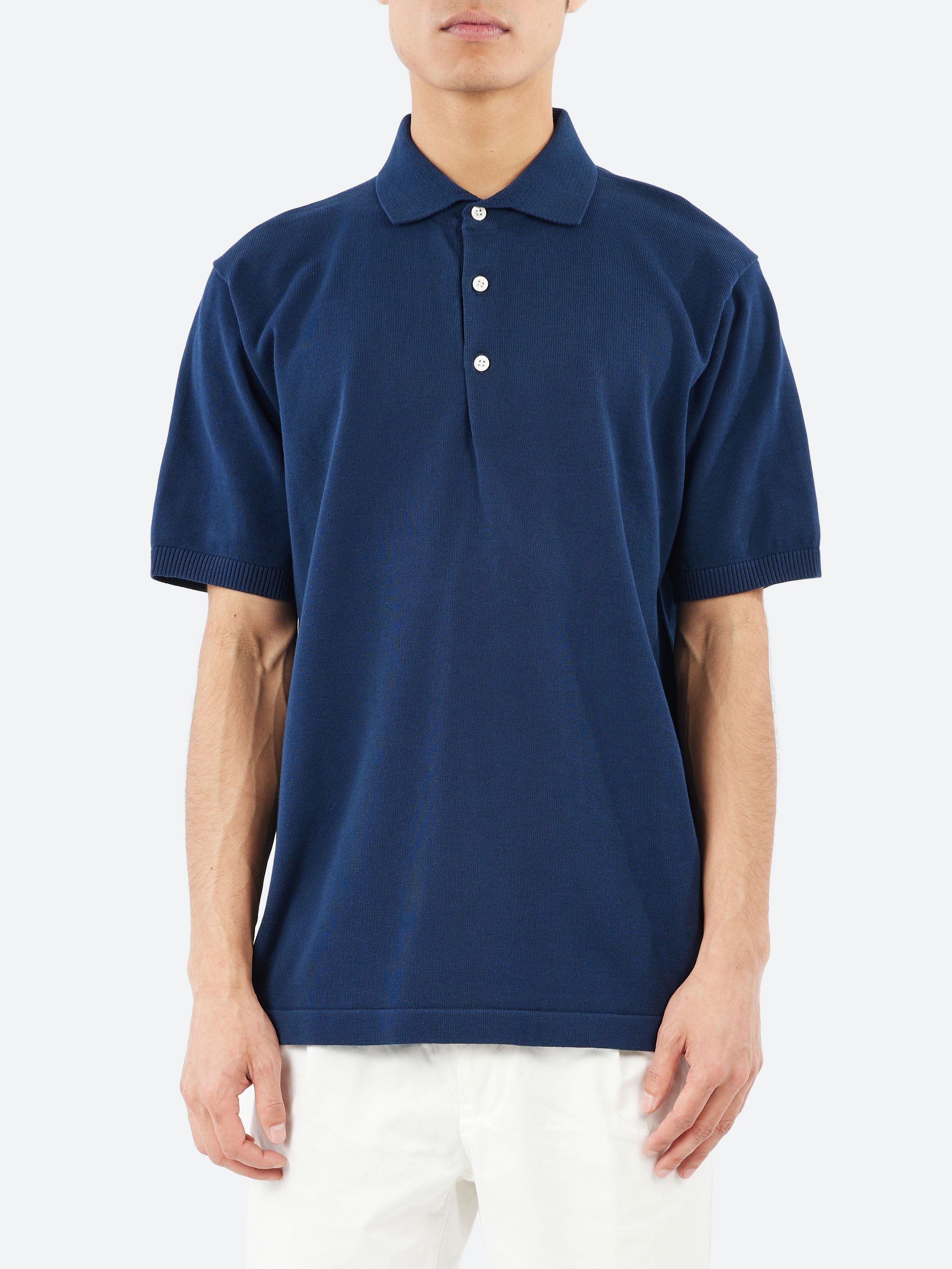 BEAMS PLUS - Knit Polo Shirt in Black – gravitypope