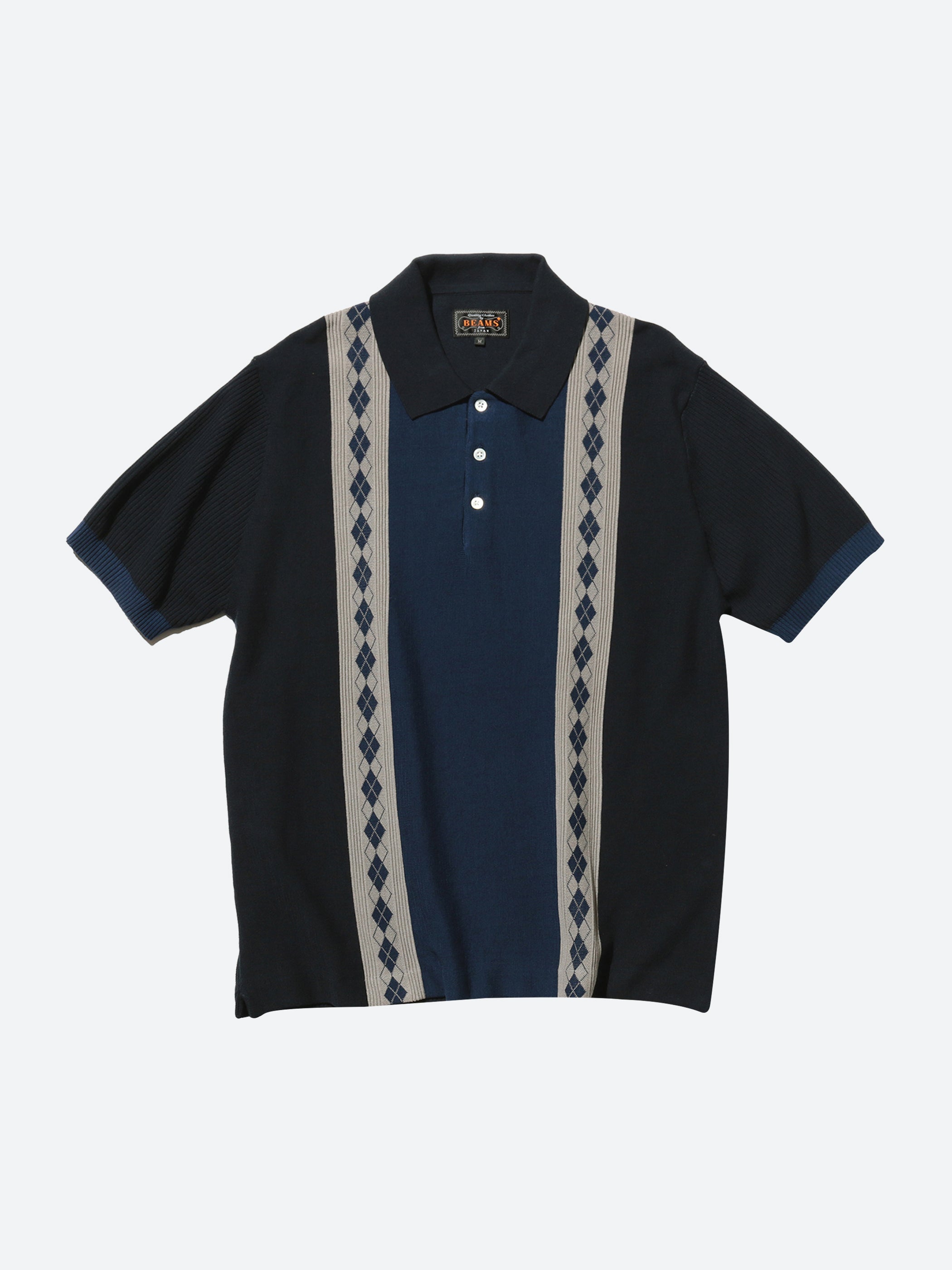 Stripe Argyle Knit Polo