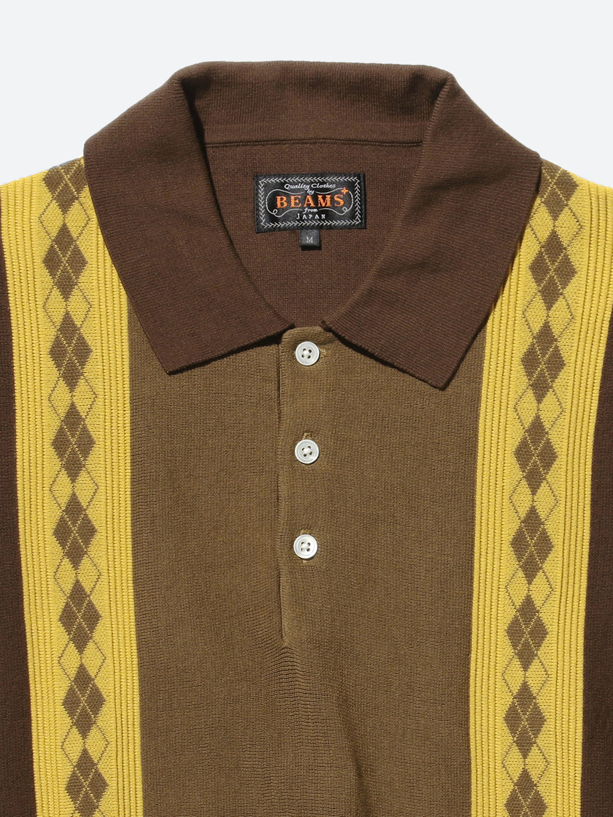 Stripe Argyle Knit Polo