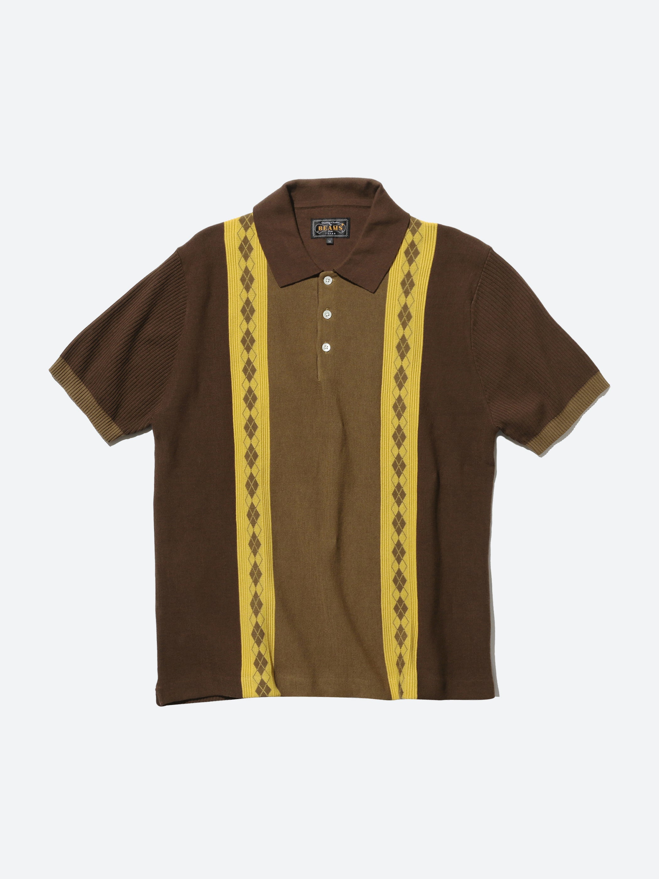 Stripe Argyle Knit Polo