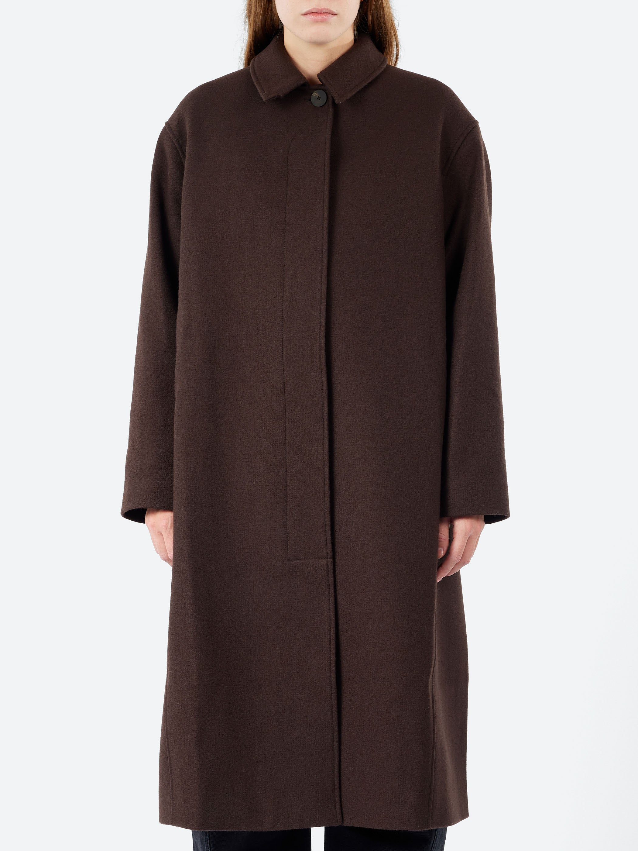 Studio Nicholson - Ria Overcoat in Espresso – gravitypope