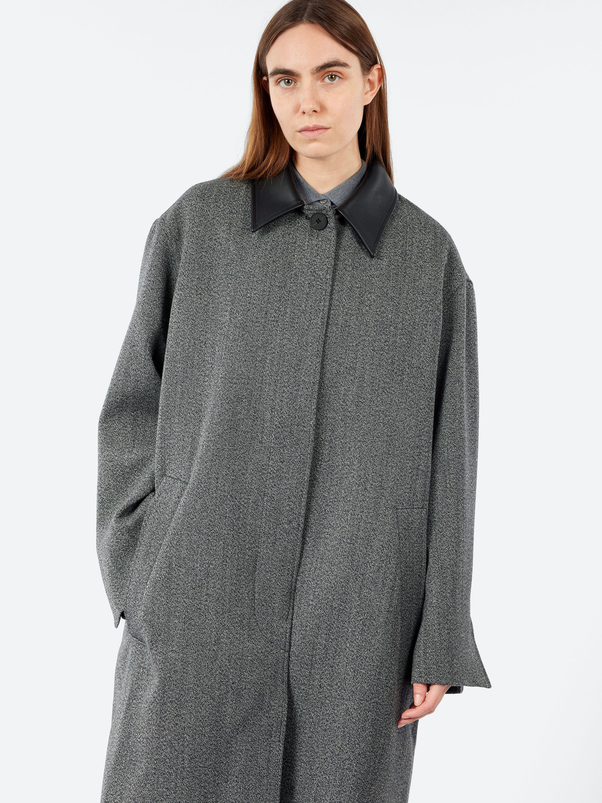 Studio Nicholson - Indio Car Coat in Black and White – gravitypope