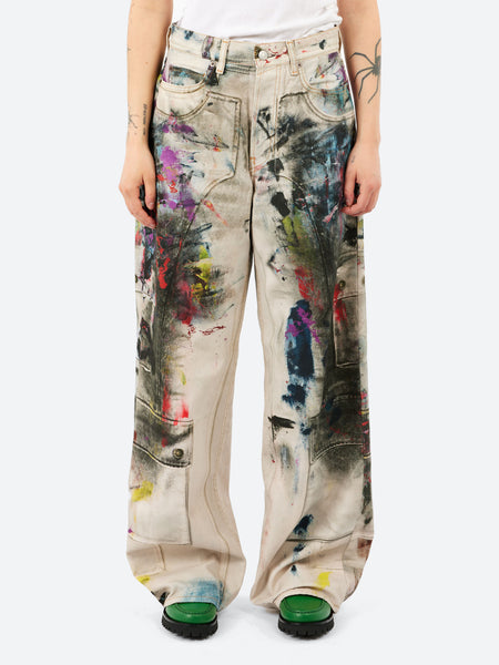 Acne Studios - 1981 Baggy Fit Jeans in White and Multi