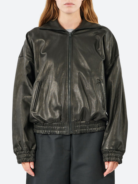 Acne Studios - Lemmy Leather Bomber Jacket in Black