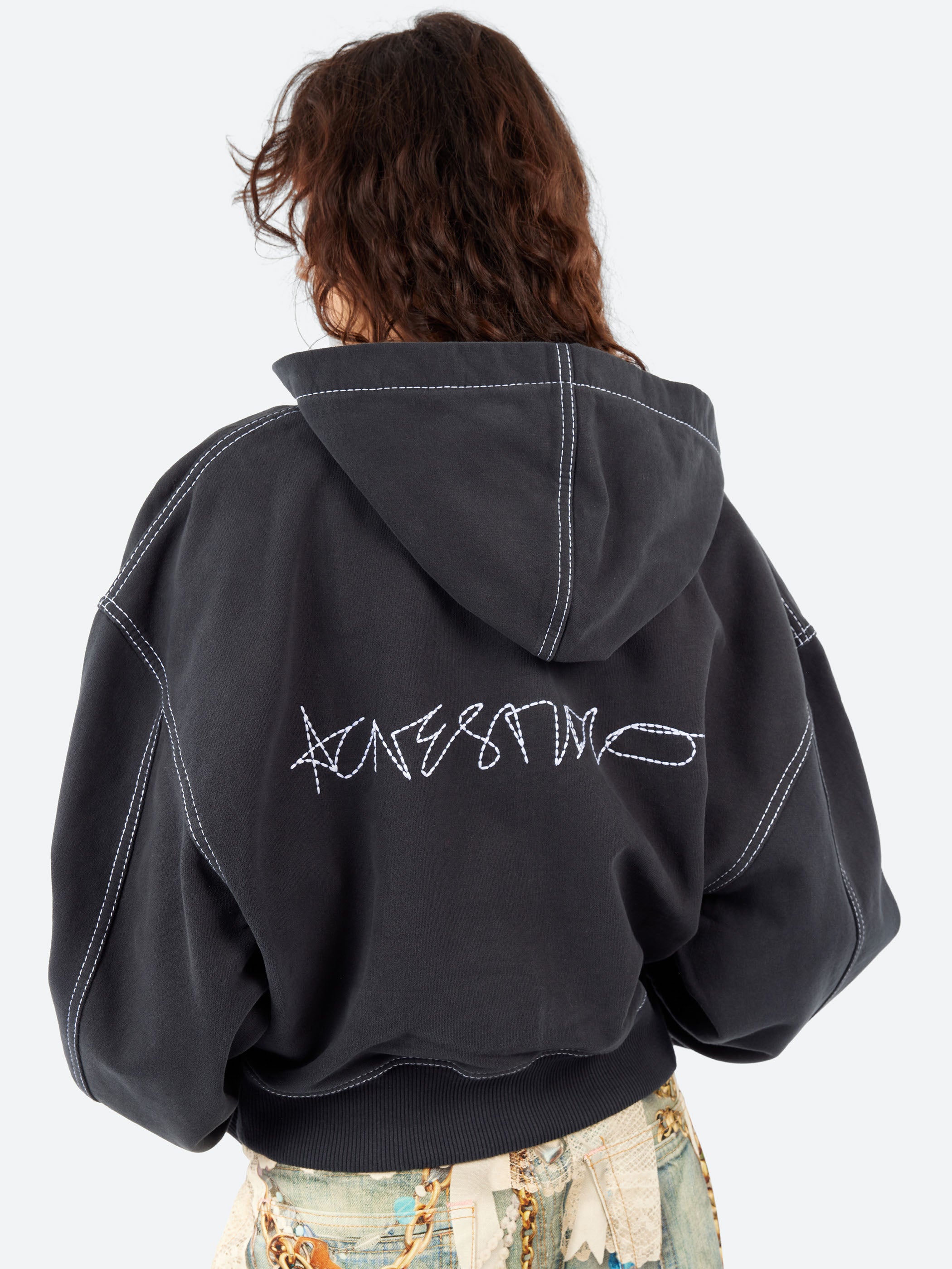 Hooded Zip-Up Sweater