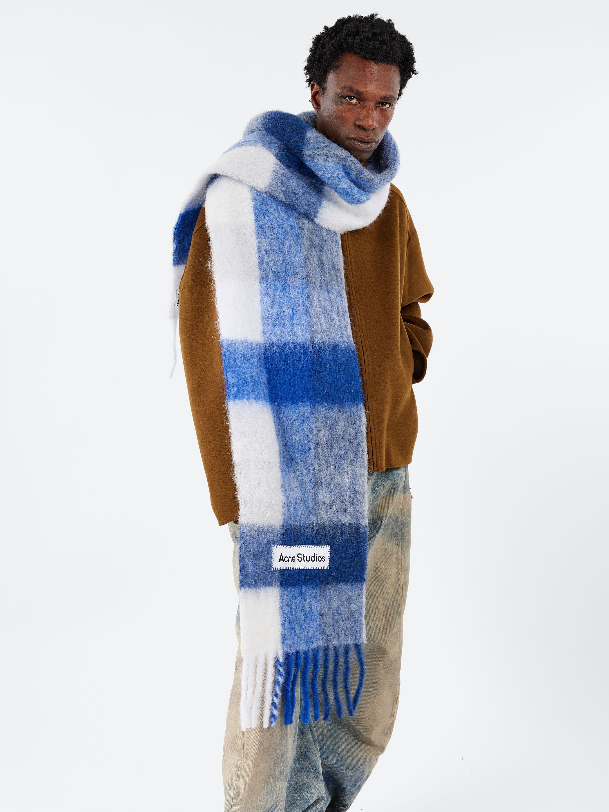Mohair Checked Scarf