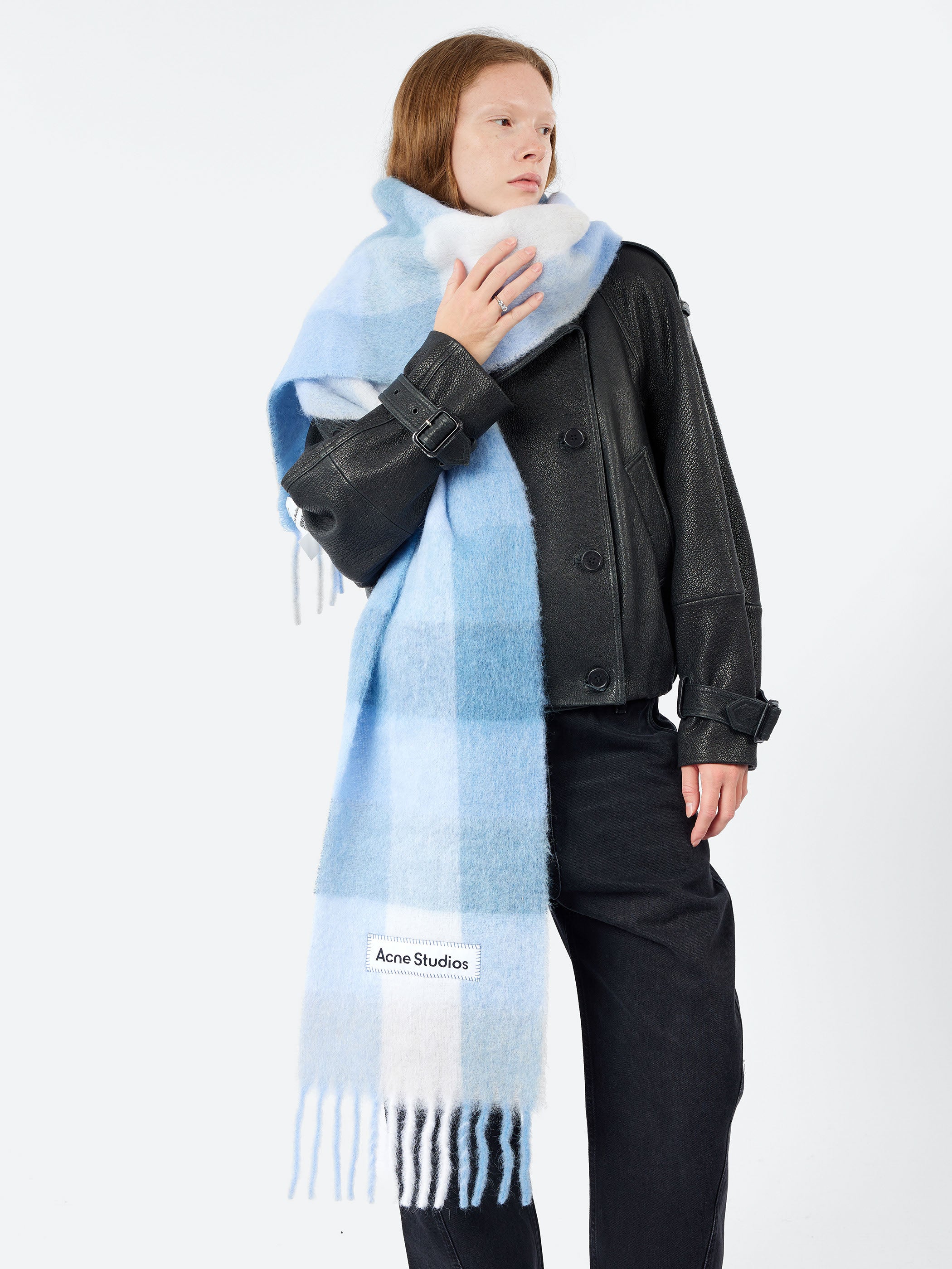 Mohair Checked Scarf