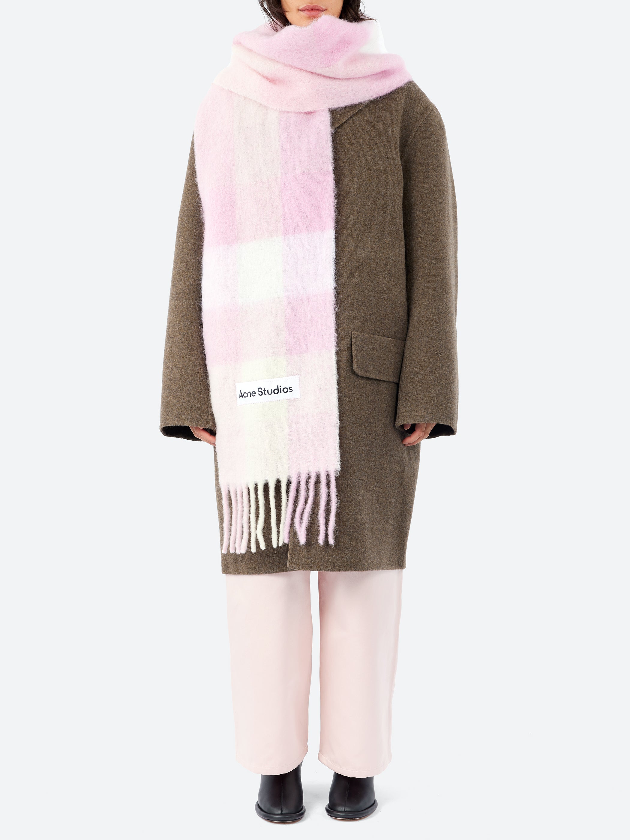 Mohair Checked Scarf