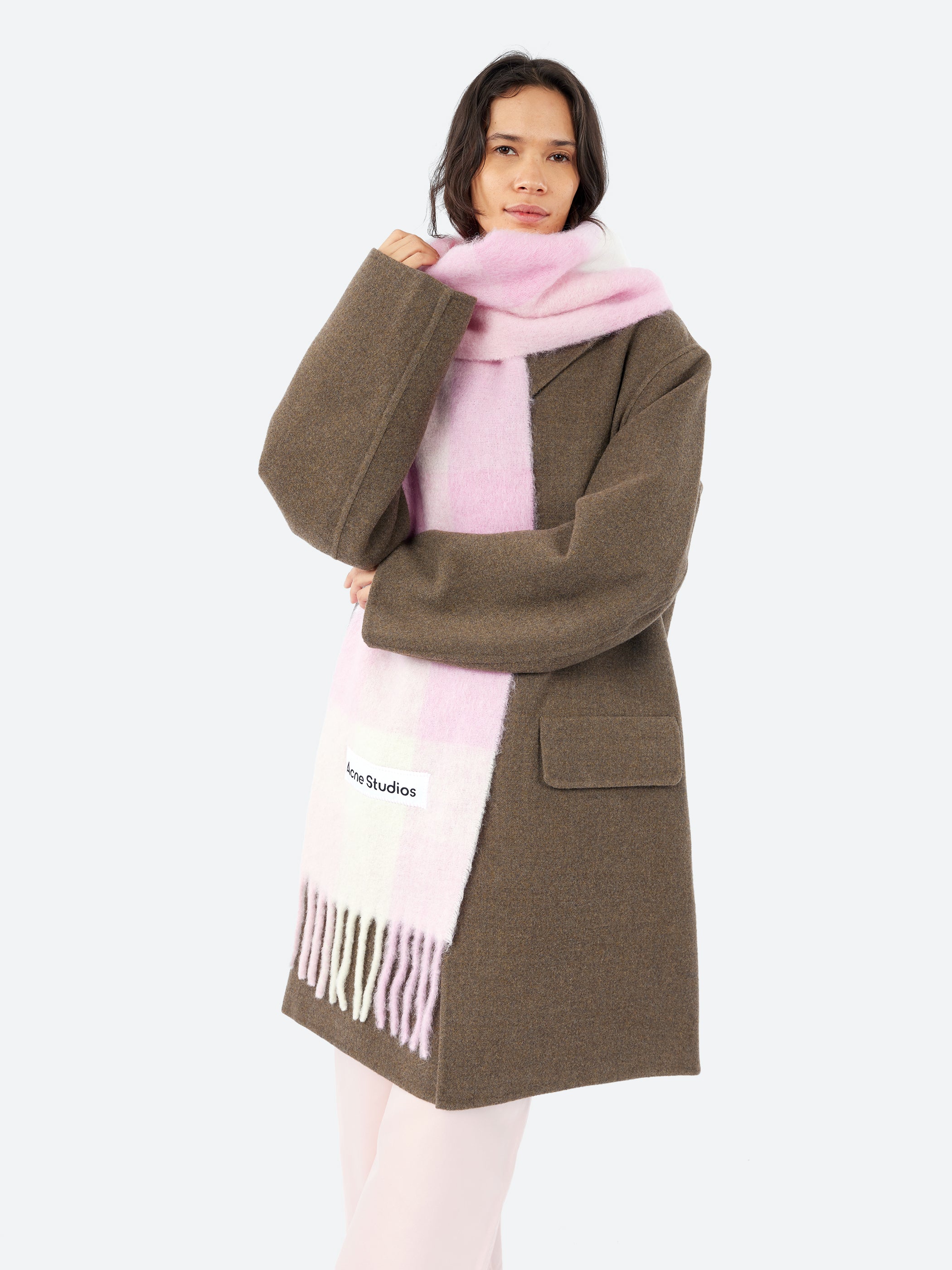 Mohair Checked Scarf